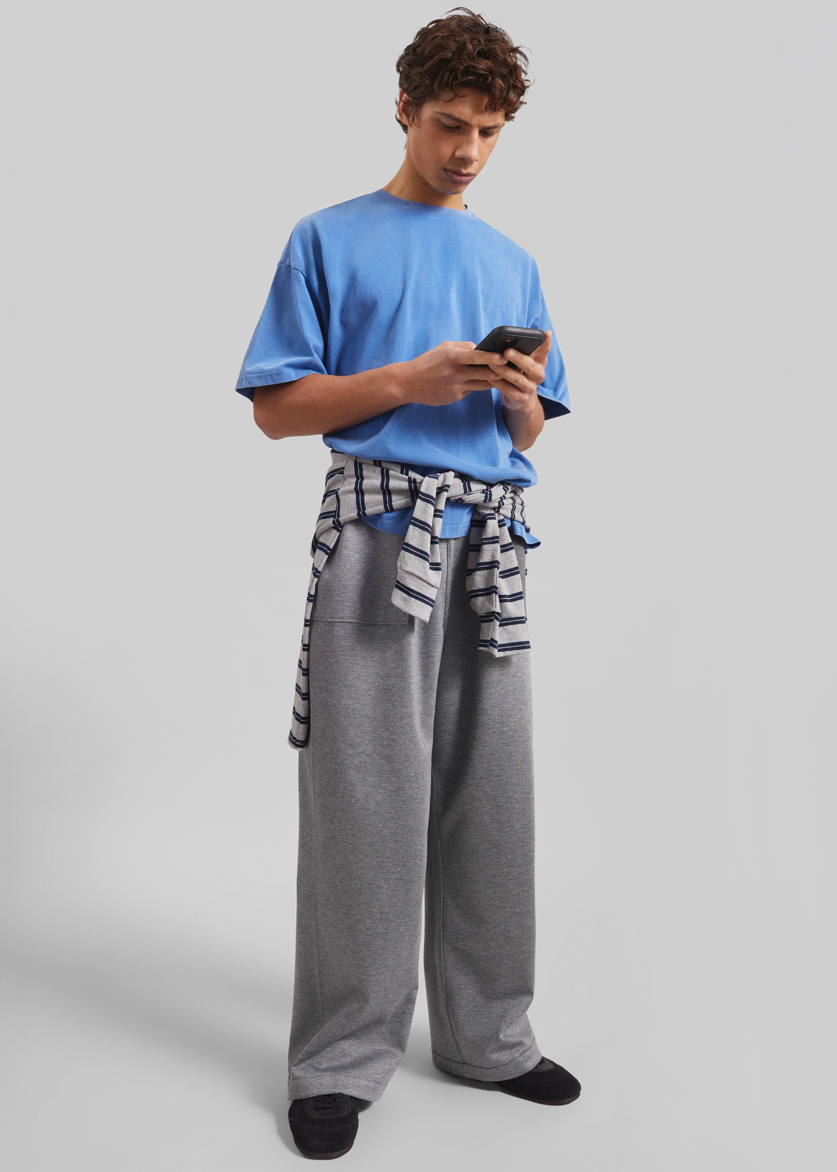 Baxter Reversible Track Pants - Grey Melange - 6