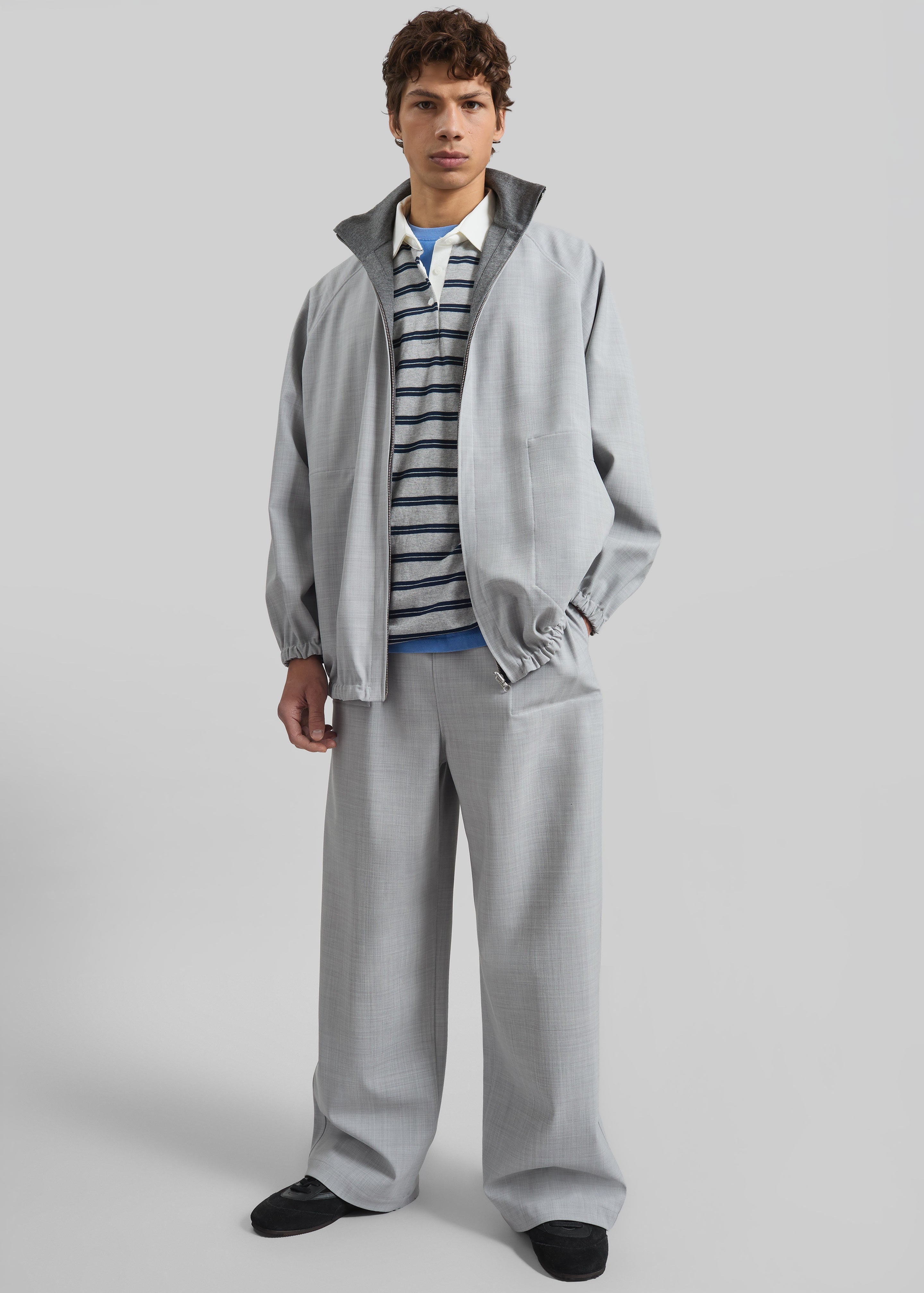 Baxter Reversible Track Pants - Grey Melange - 1