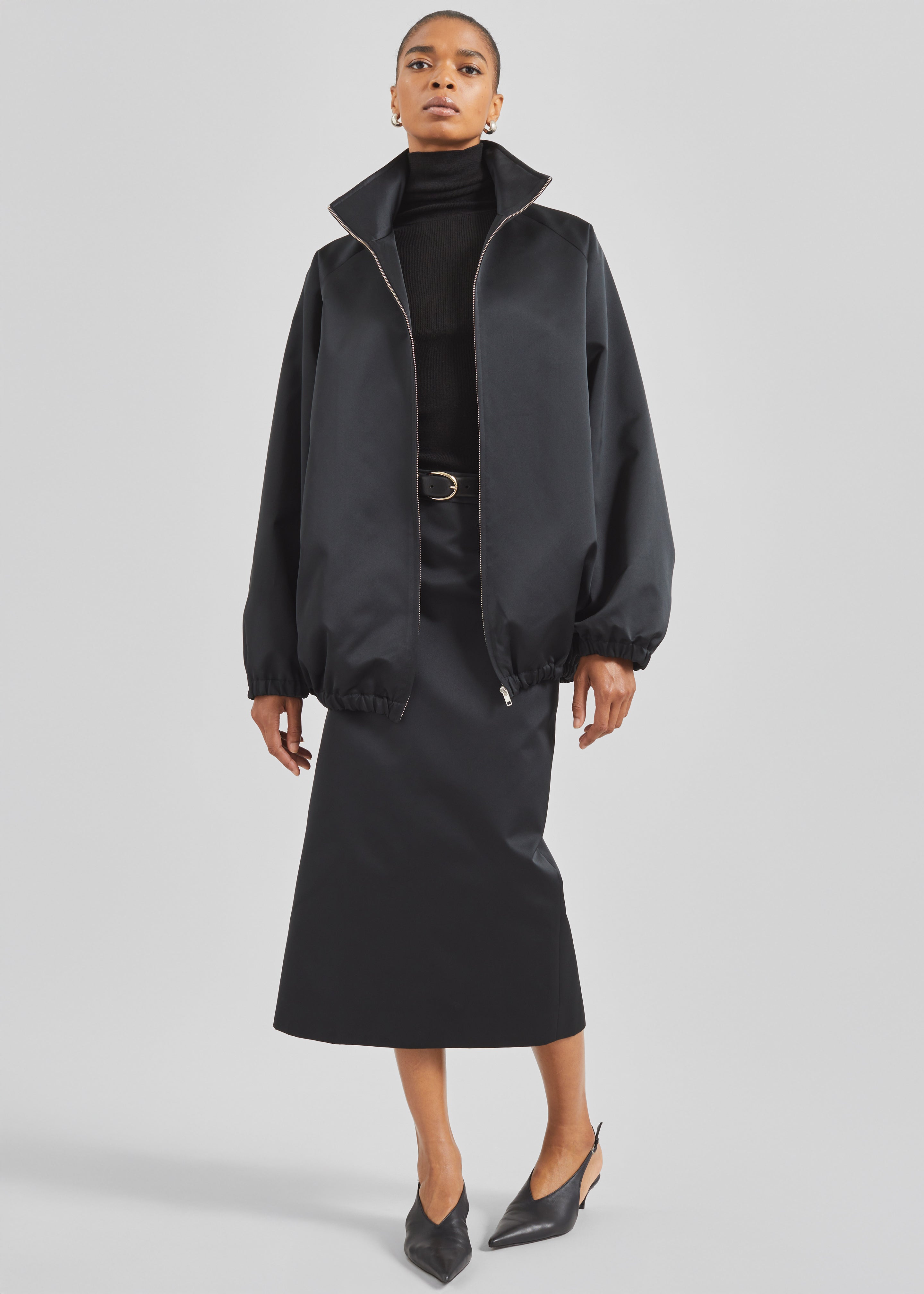 Baxter Satin Track Jacket - Black - 5