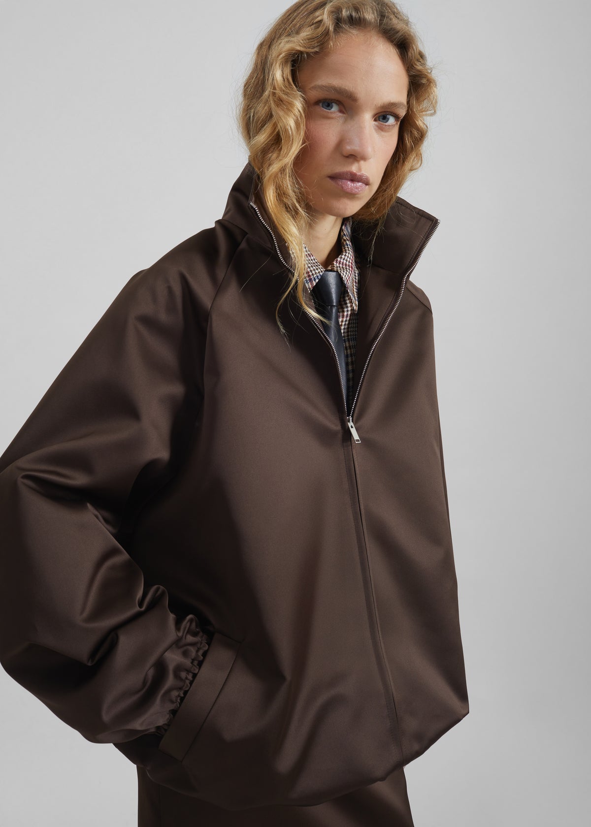 Baxter Satin Track Jacket - Brown - 6