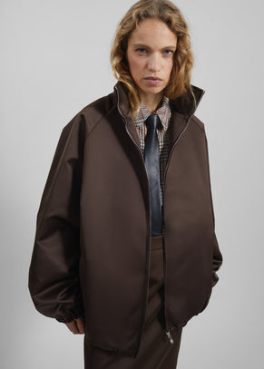 Baxter Satin Track Jacket - Brown