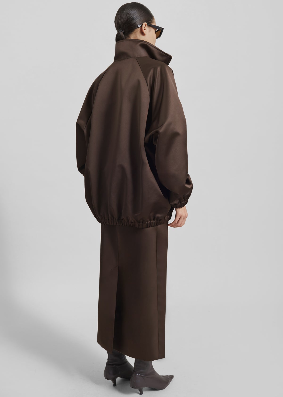 Baxter Satin Track Jacket - Brown - 12