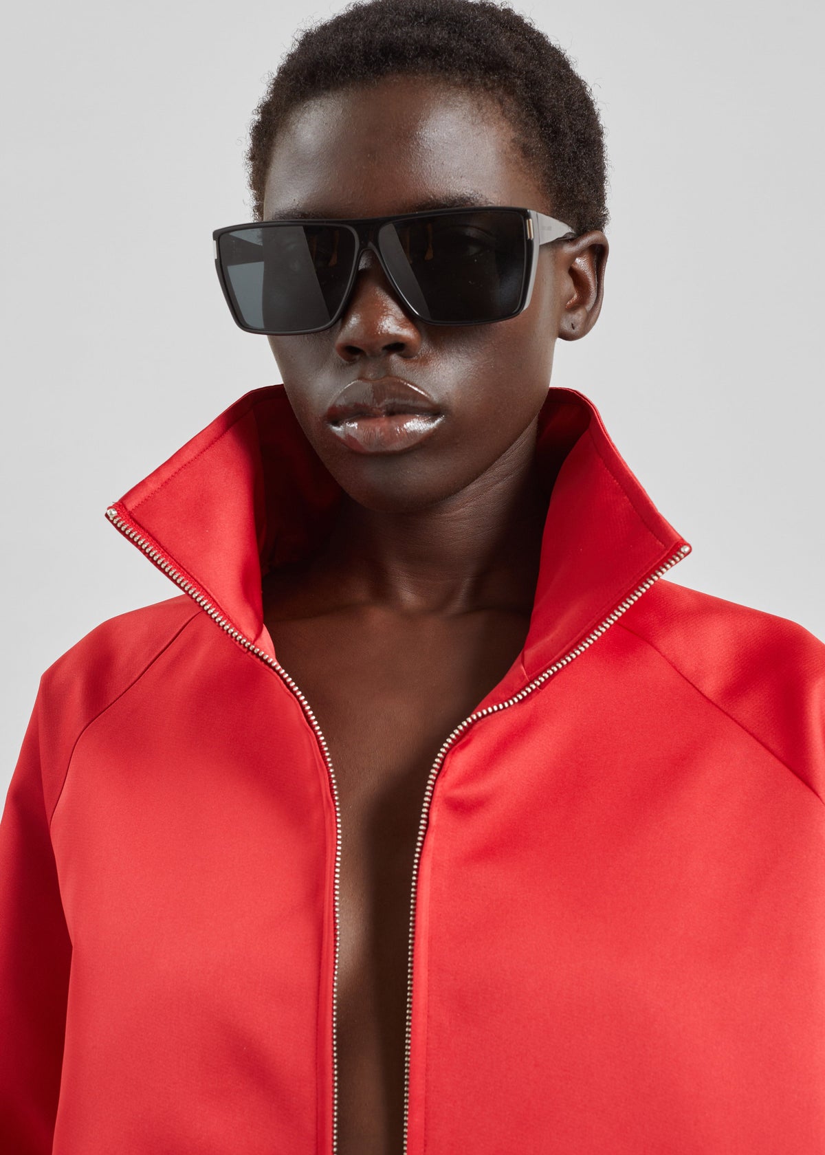 Baxter Satin Track Jacket - Red - 3