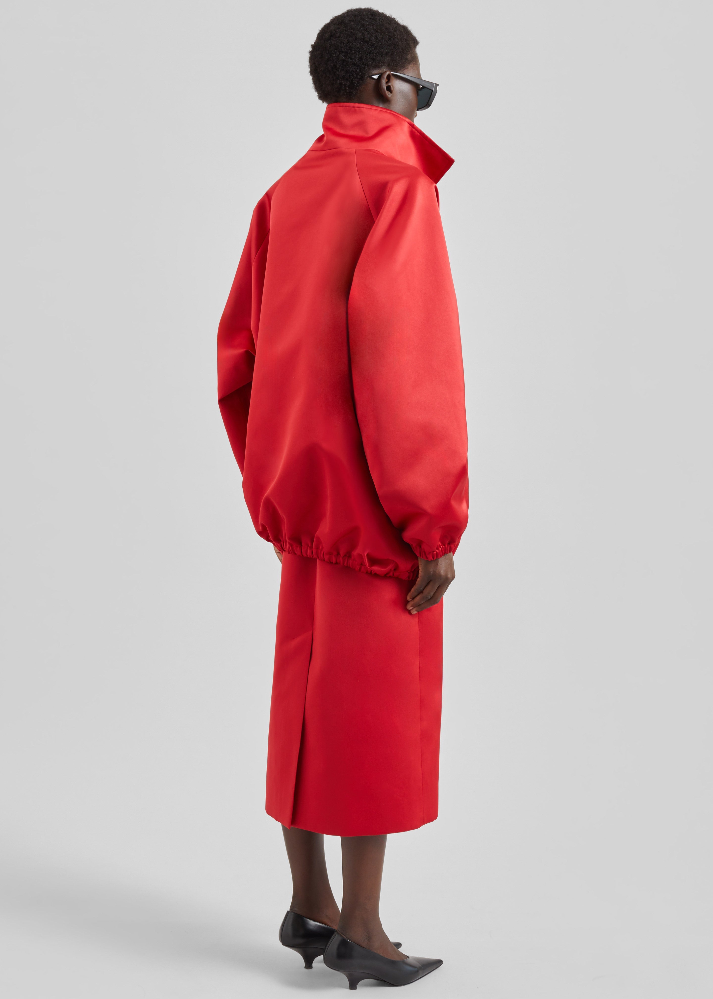 Baxter Satin Track Jacket - Red - 7