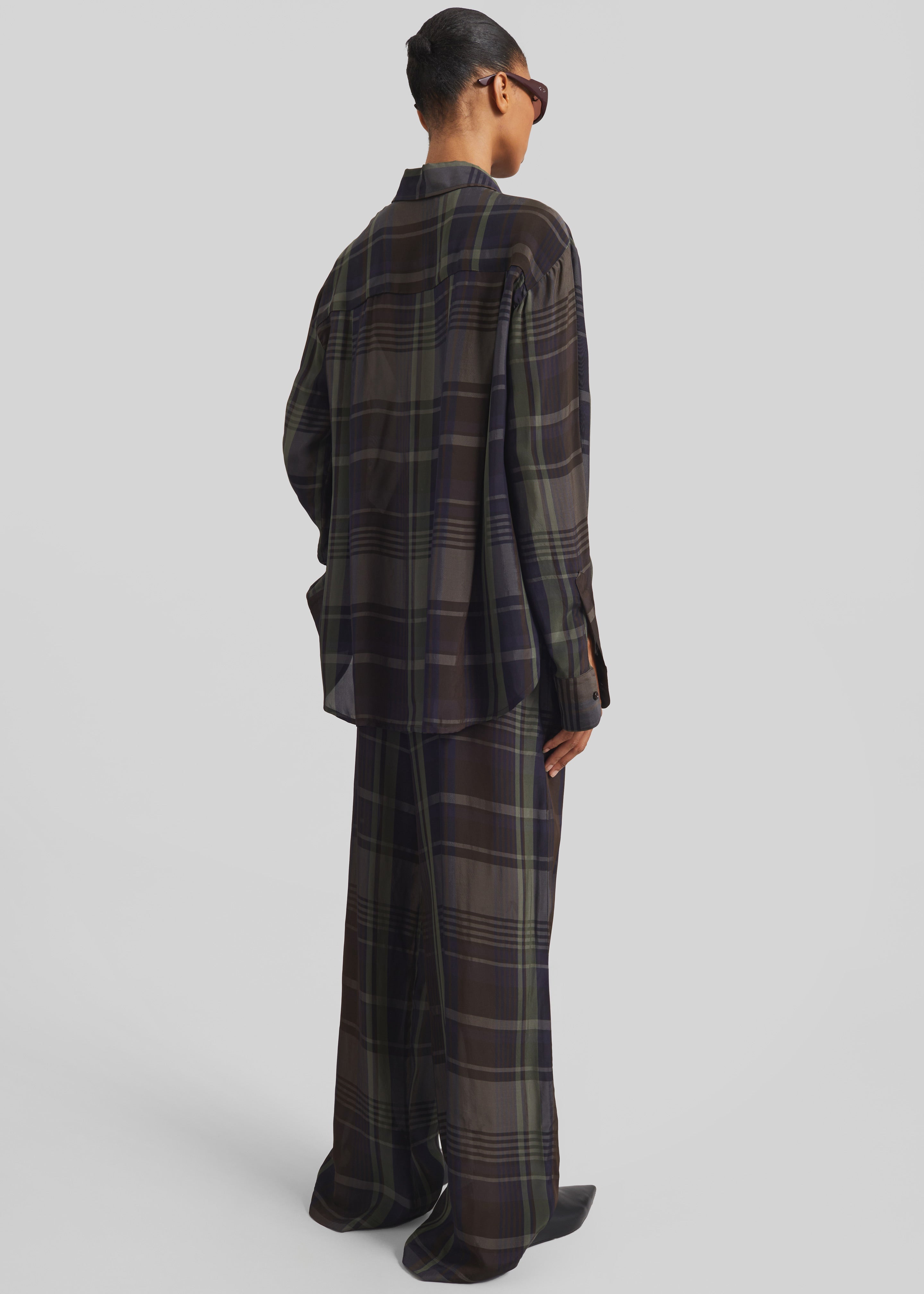 Baxter Sheer Fluid Track Pants - Navy Tartan - 8