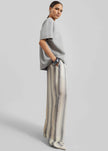 Baxter Sheer Fluid Track Pants - White/Grey Stripe