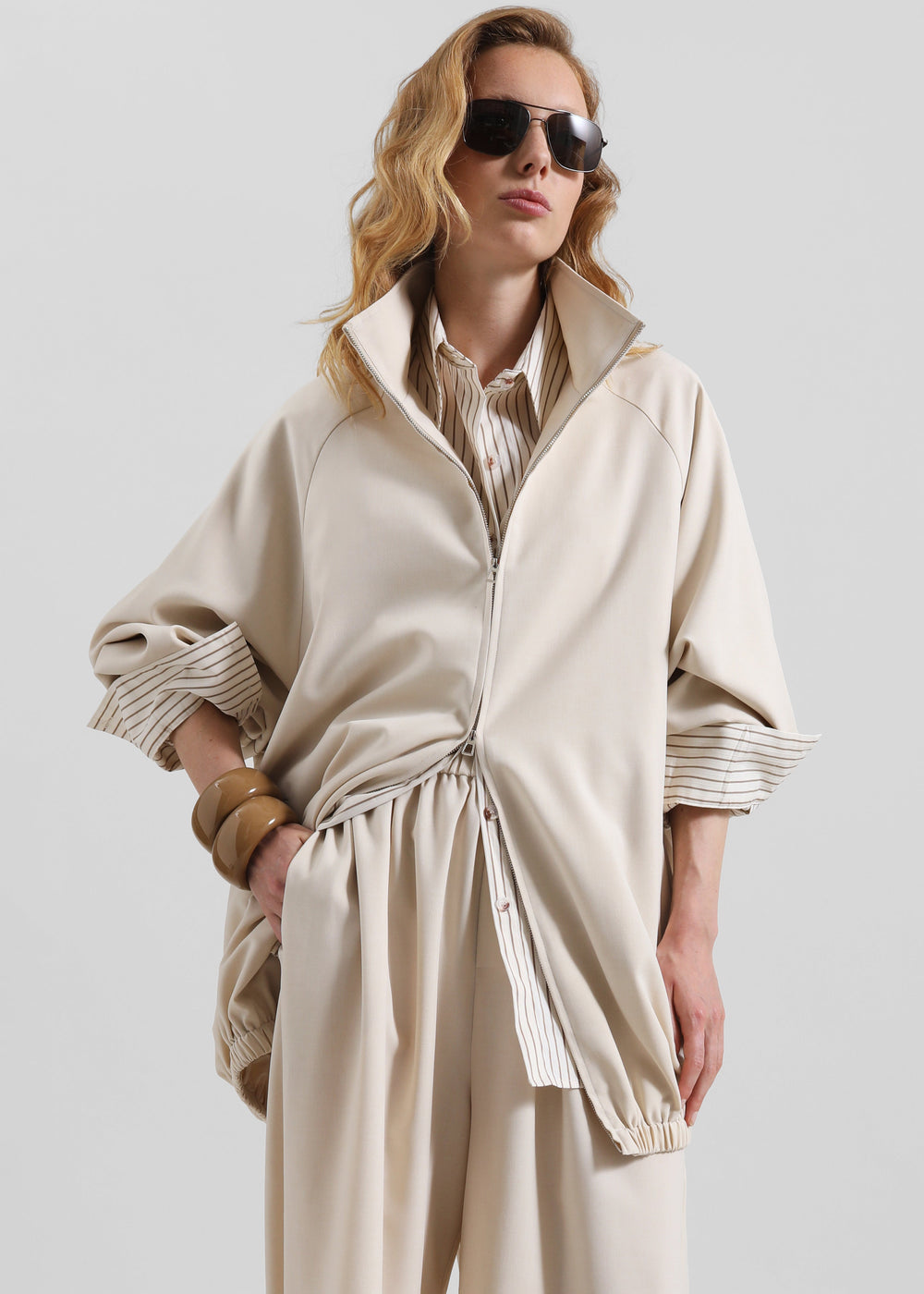 Baxter Track Jacket - Beige - 1