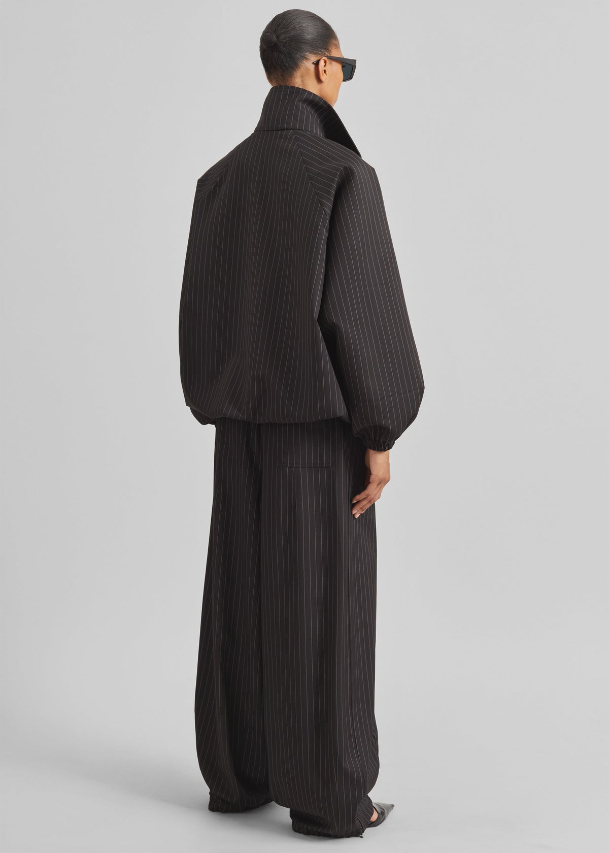 Baxter Track Jacket - Black/White Pinstripe - 6