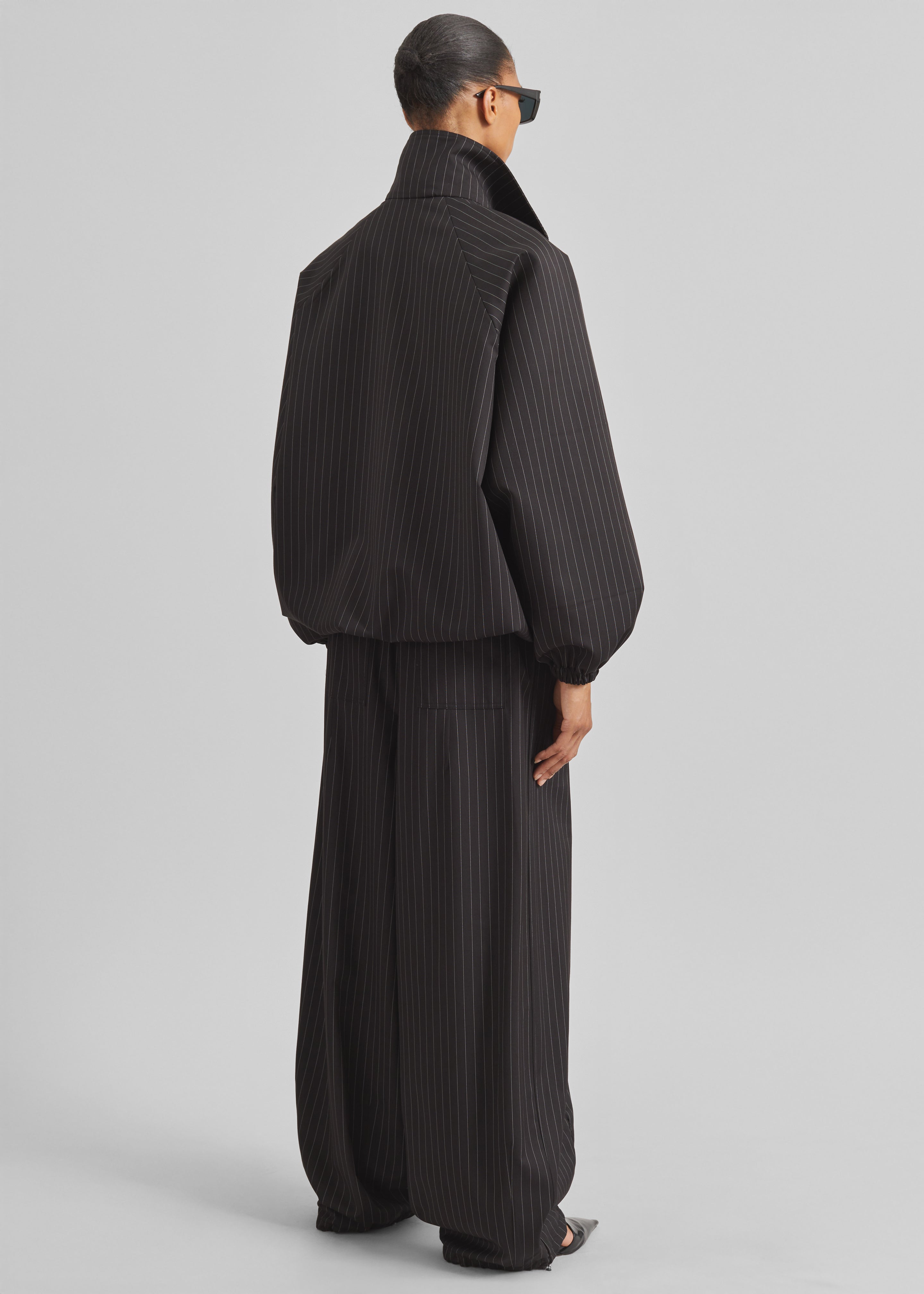 Baxter Track Jacket - Black/White Pinstripe - 6