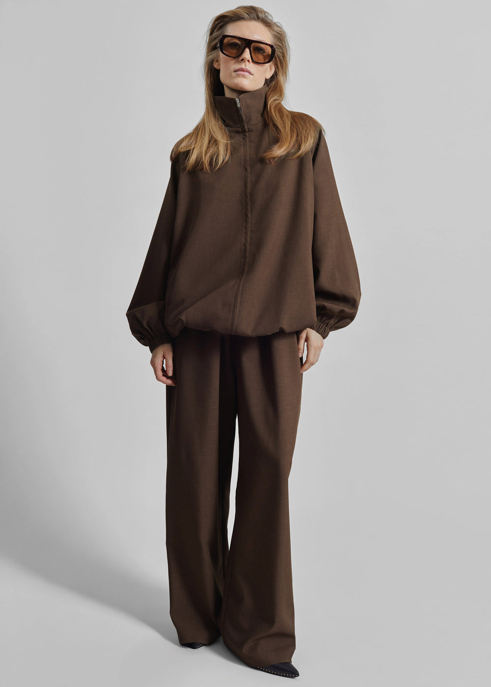 Baxter Track Jacket - Dark Brown - 1