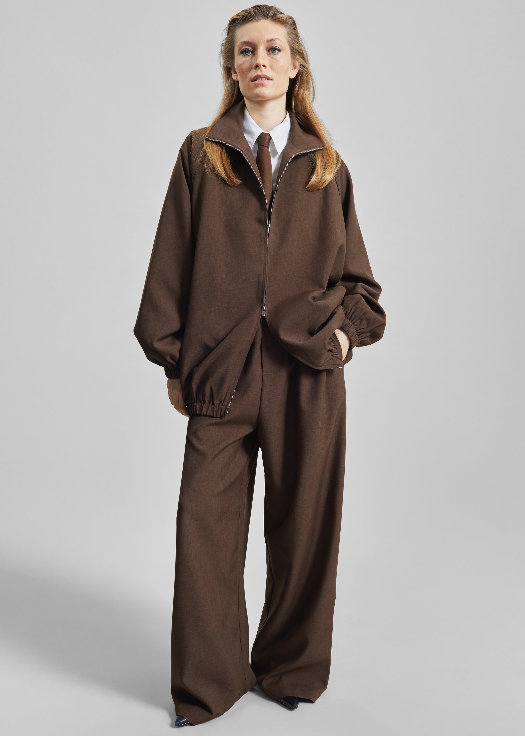 Shop the look image for Baxter Track Jacket - Dark Brown