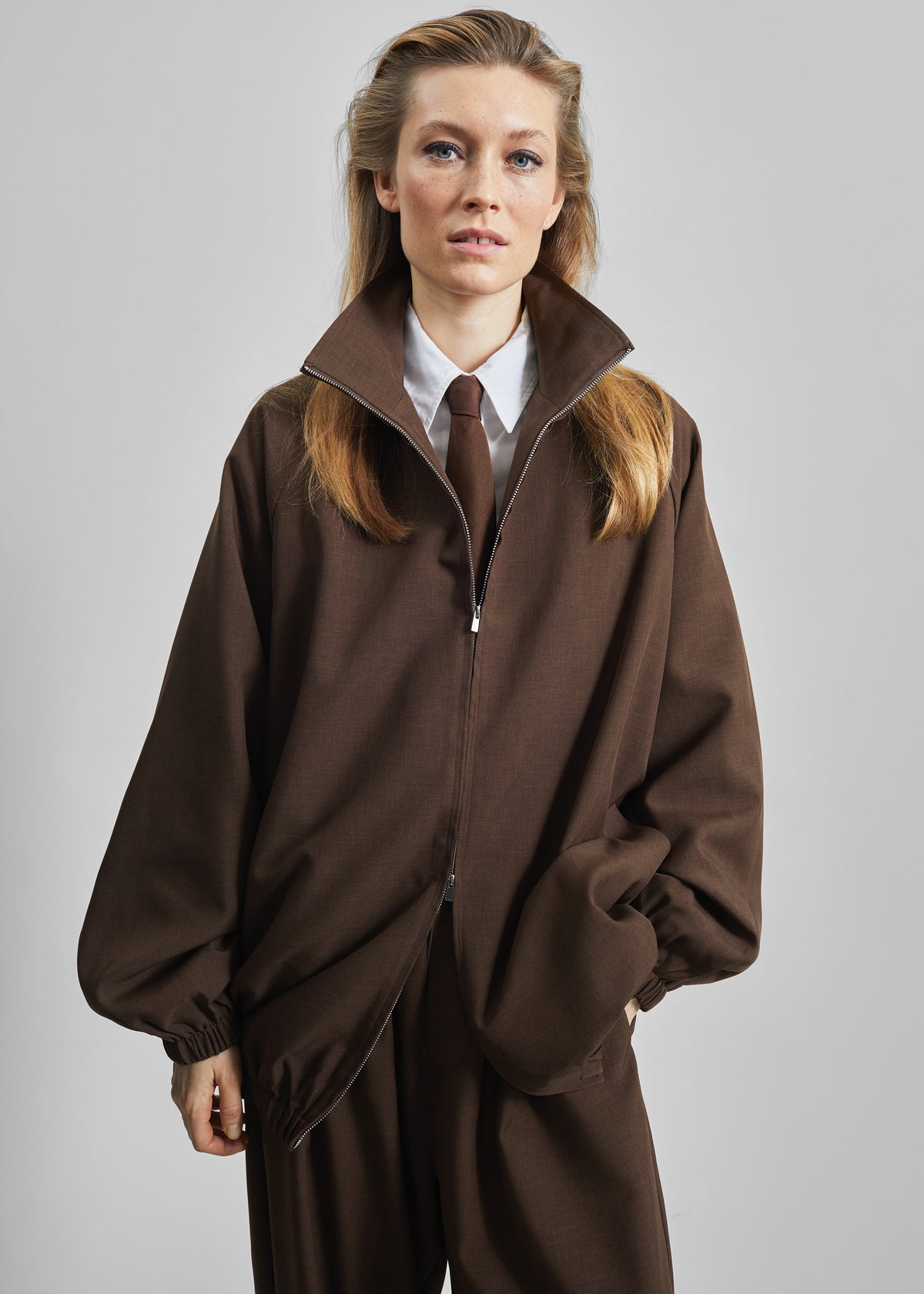 Baxter Track Jacket - Dark Brown - 1