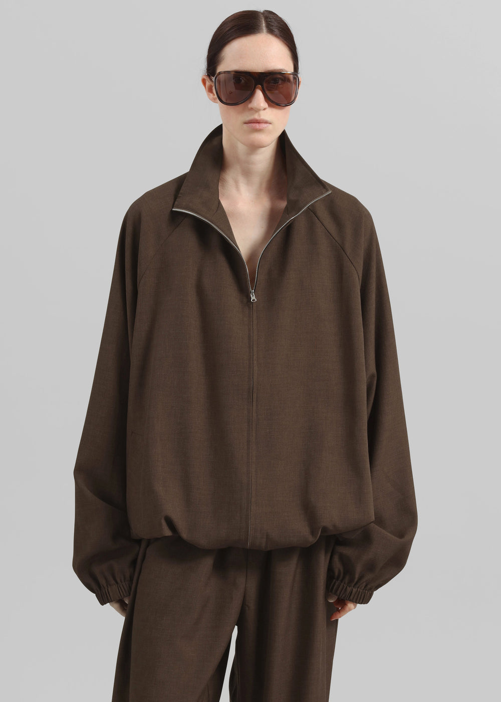 Baxter Track Jacket - Dark Brown - 1