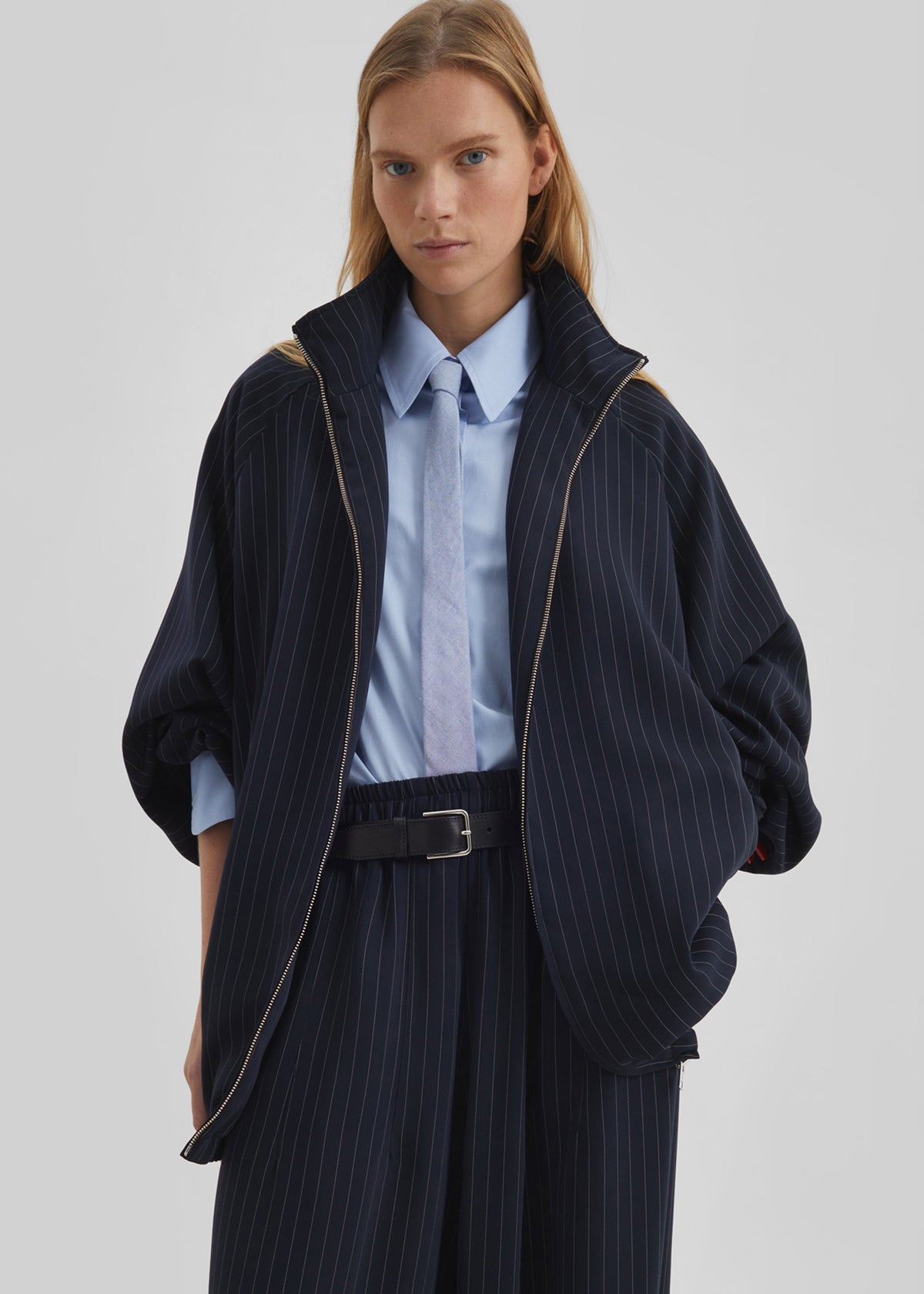 Baxter Track Jacket - Navy/White Pinstripe - 5