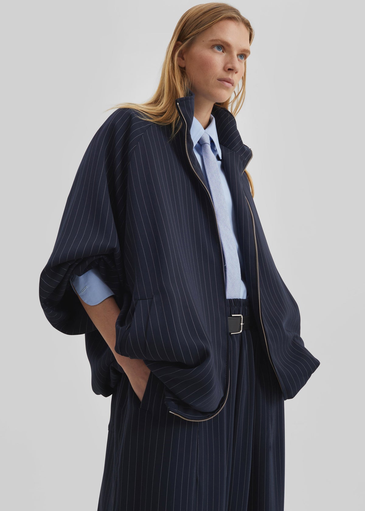 Baxter Track Jacket - Navy/White Pinstripe - 6