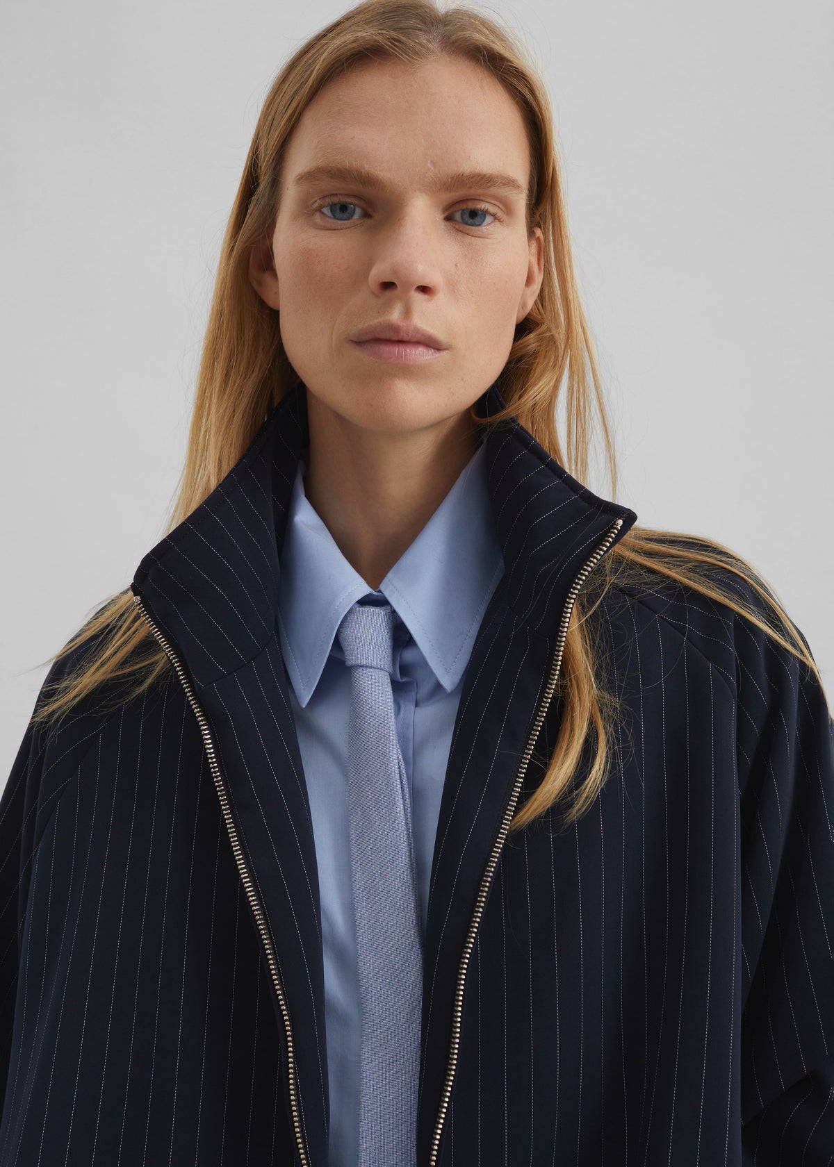 Baxter Track Jacket - Navy/White Pinstripe - 3