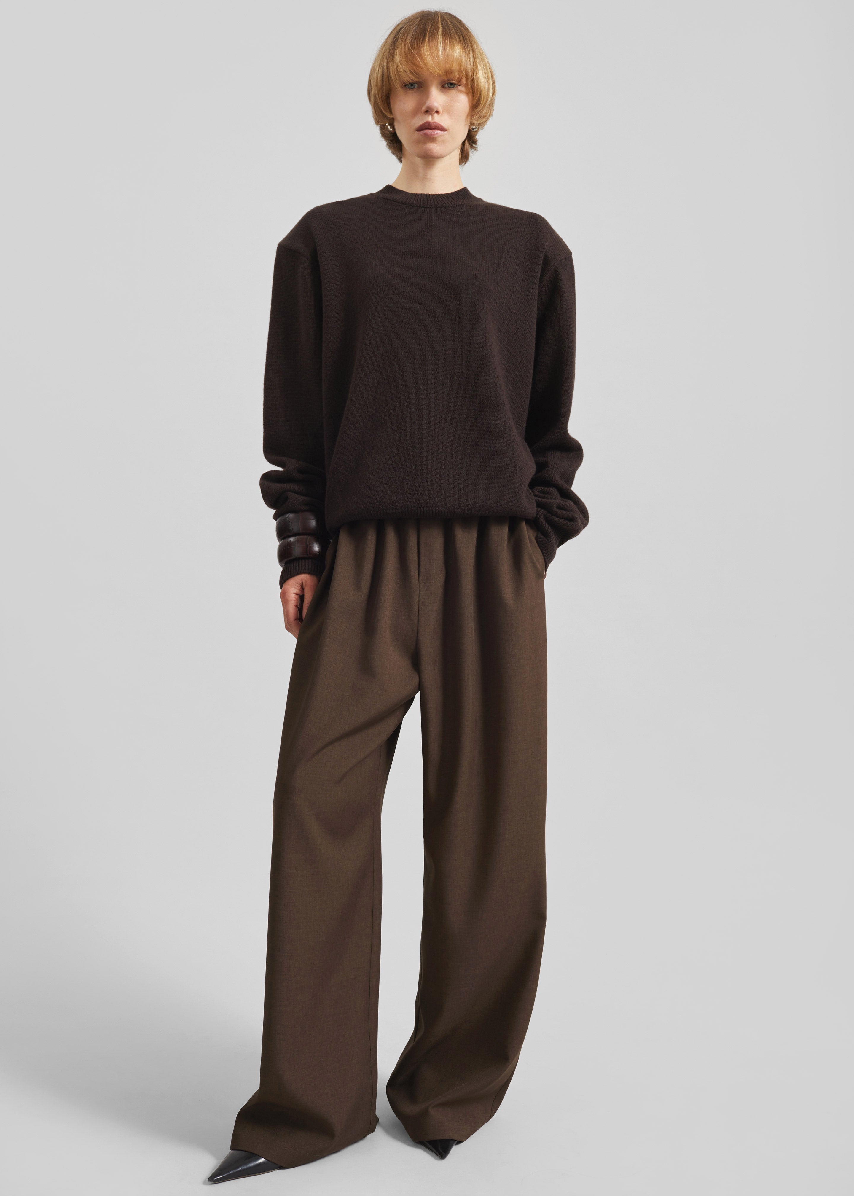 Baxter Track Pants - Dark Brown - 1