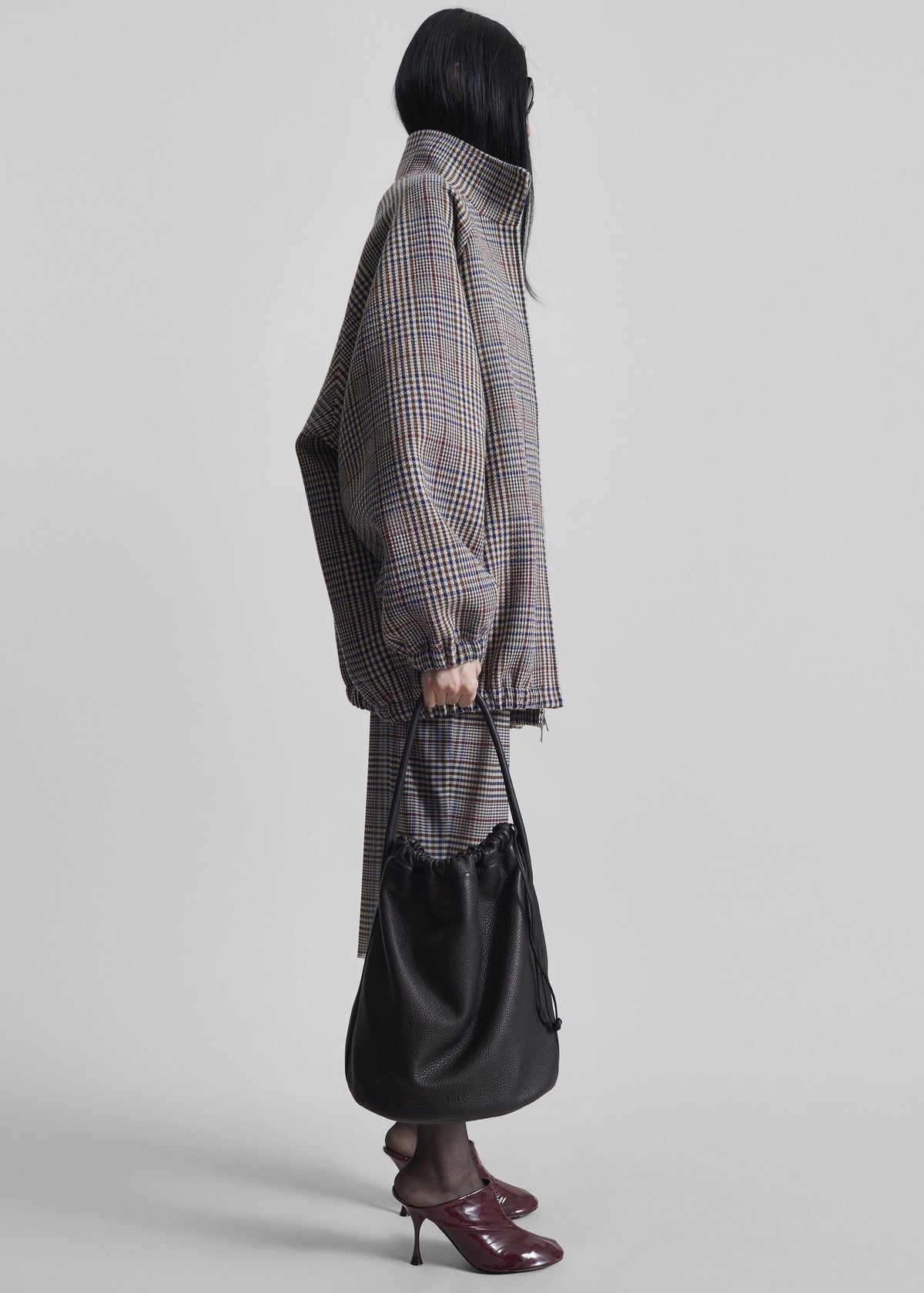 Baxter Wool Track Jacket - Beige Glen Plaid - 7