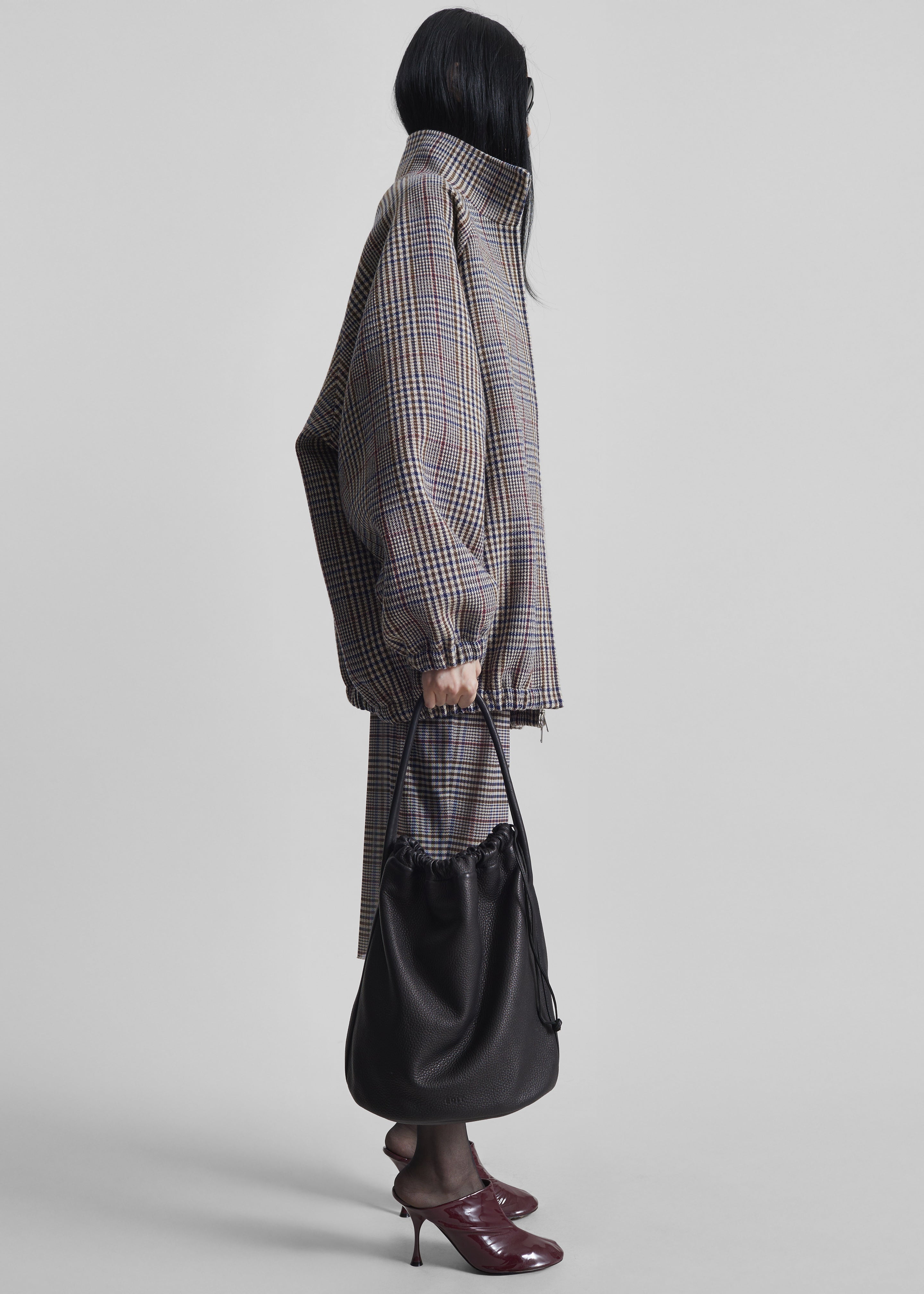 Baxter Wool Track Jacket - Beige Glen Plaid - 7