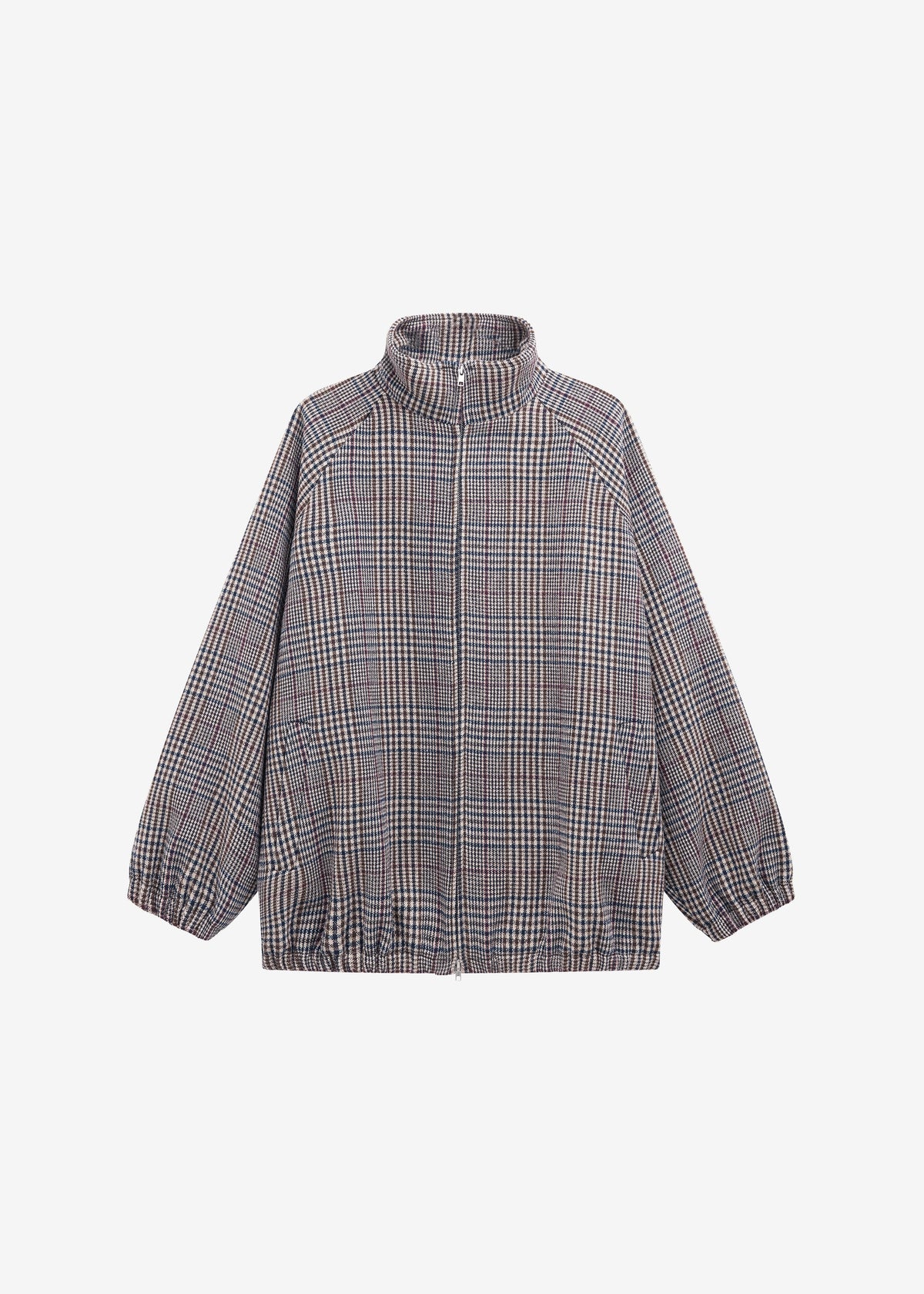 Baxter Wool Track Jacket - Beige Glen Plaid - 11