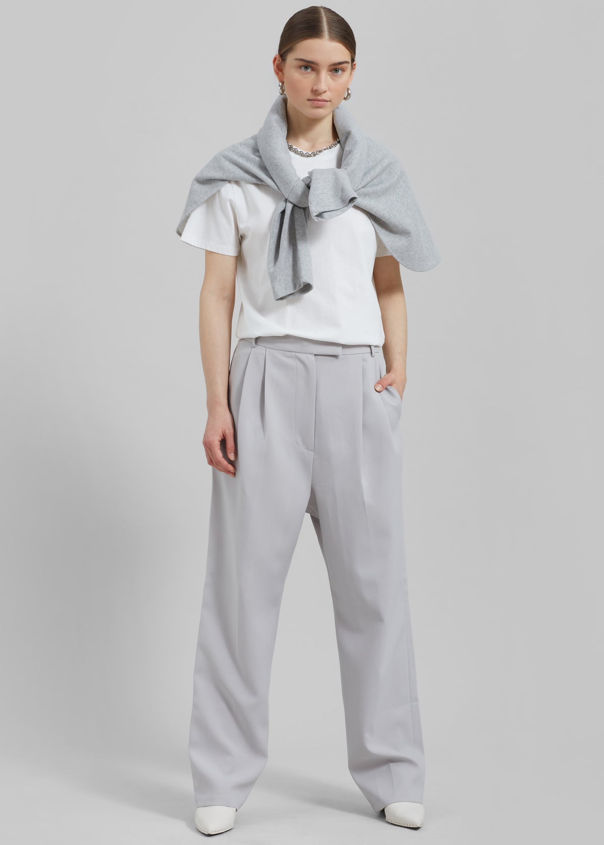 Bea Pleated Suit Pants - Grey - 7