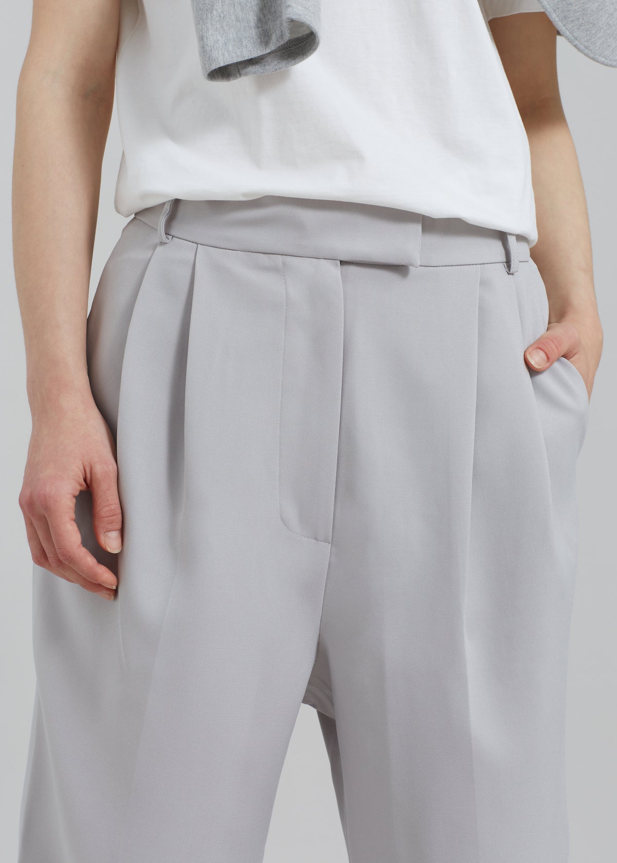 Bea Pleated Suit Pants - Grey - 4