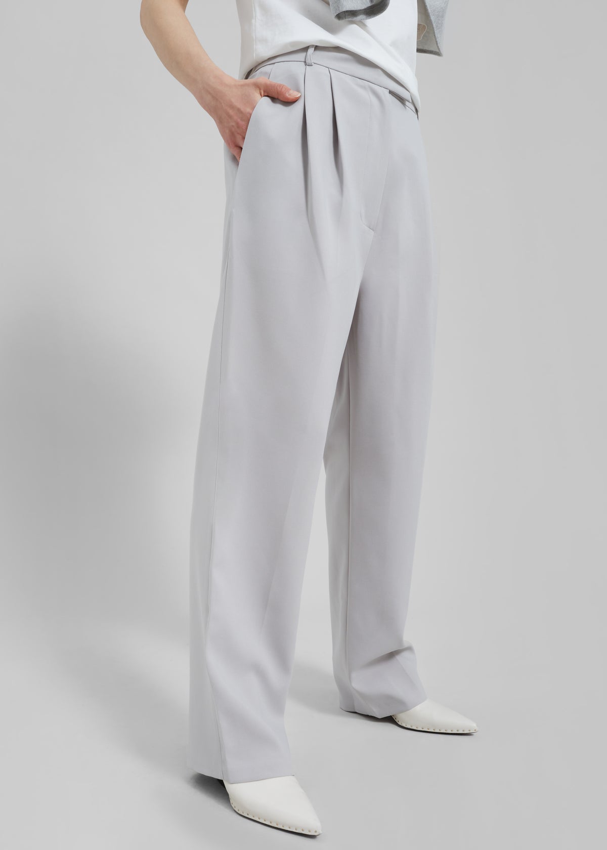 Bea Pleated Suit Pants - Grey - 2