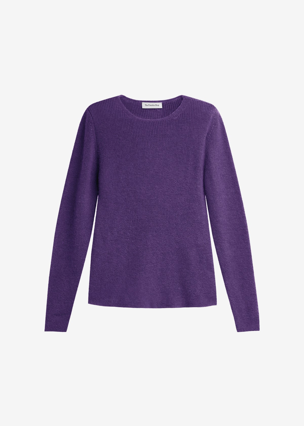 Top Beatrice in maglia con spalle imbottite - Viola scuro
