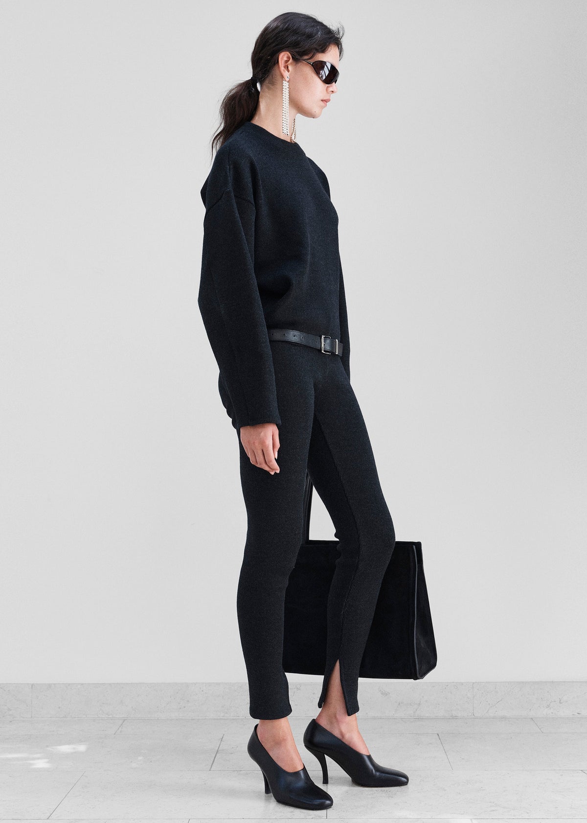 Beaufille Cassia Rib Leggings - Charcoal