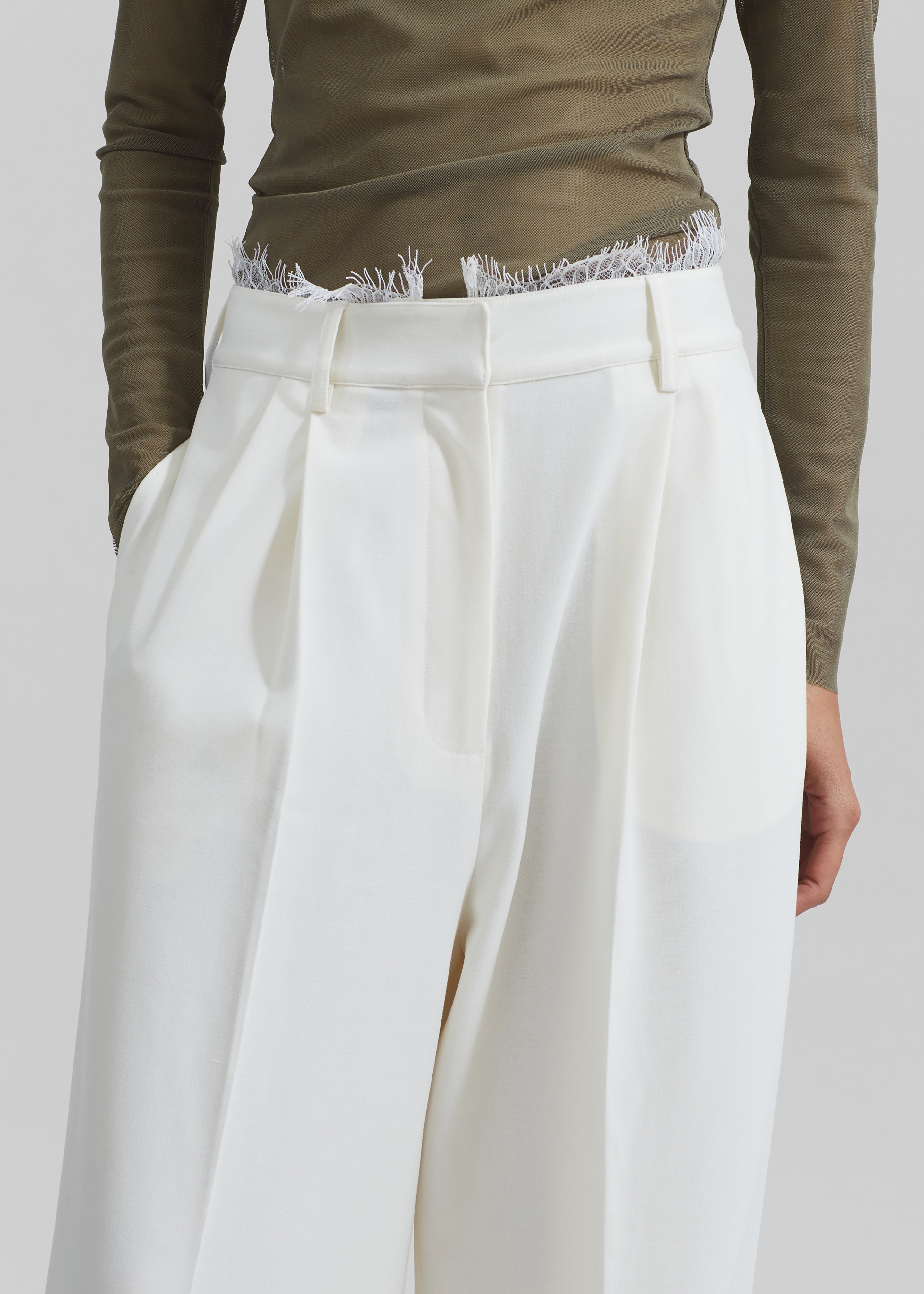 Beaufille Celeste Lace Trousers - Alabaster - 8