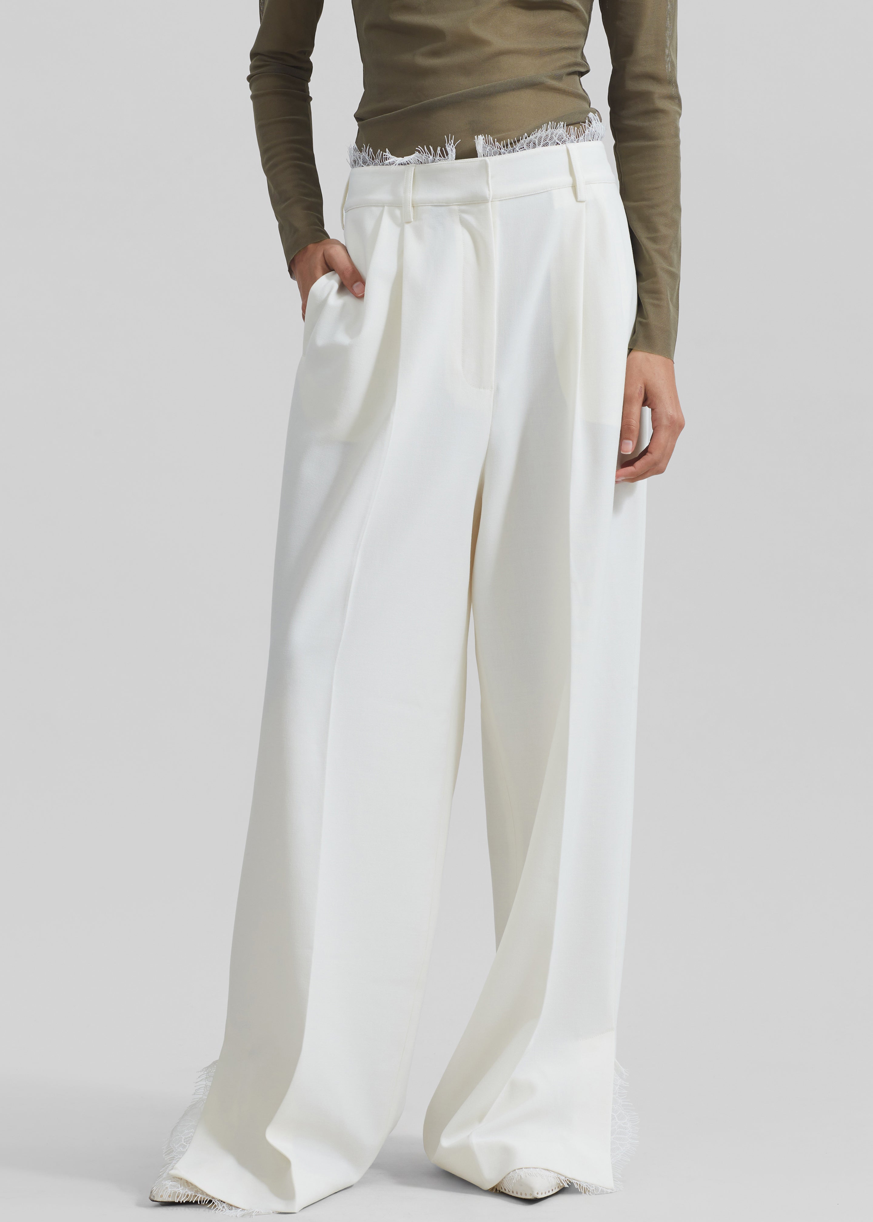 Beaufille Celeste Lace Trousers - Alabaster - 7