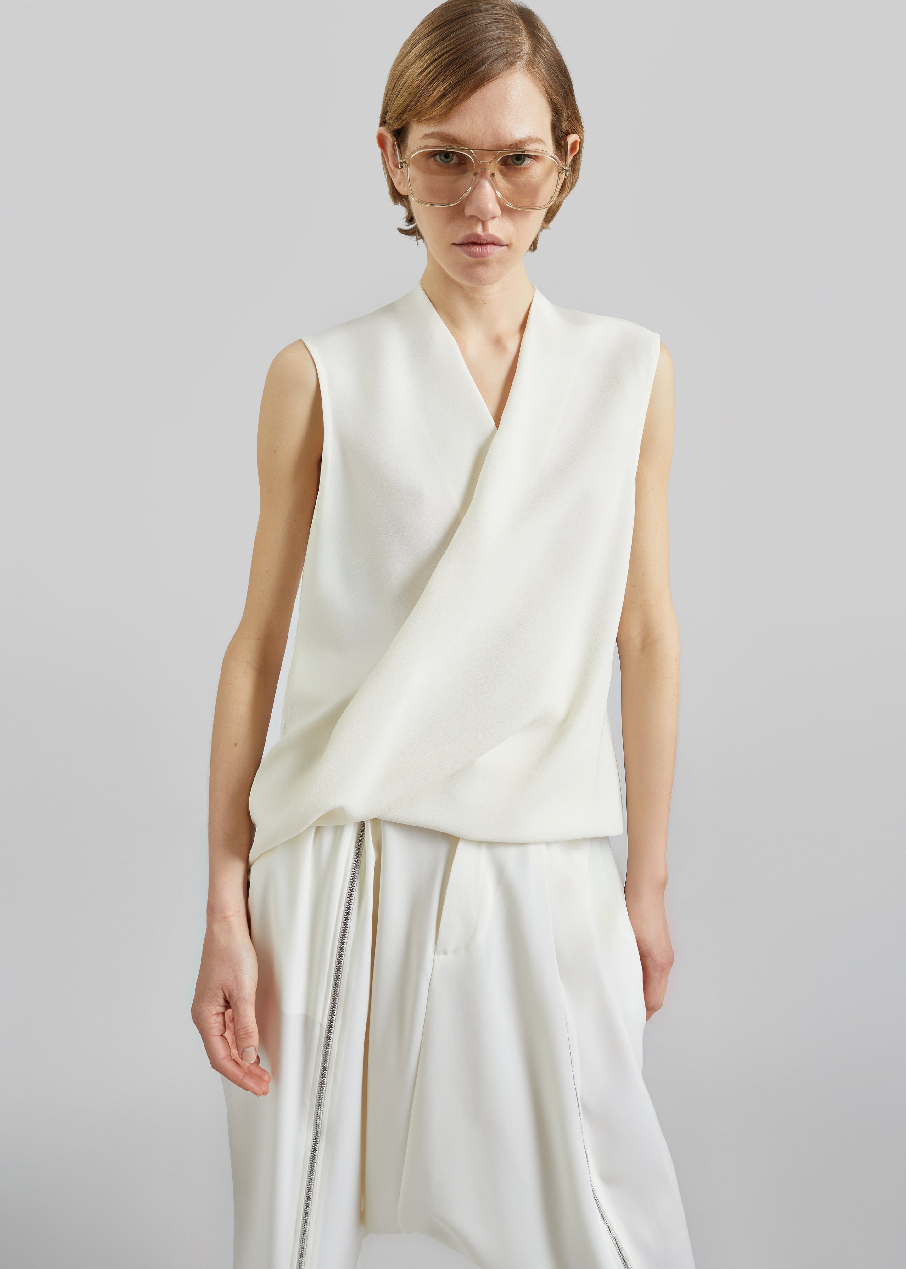 Beaufille Lewis Sleeveless Blouse - Porcelain - 4