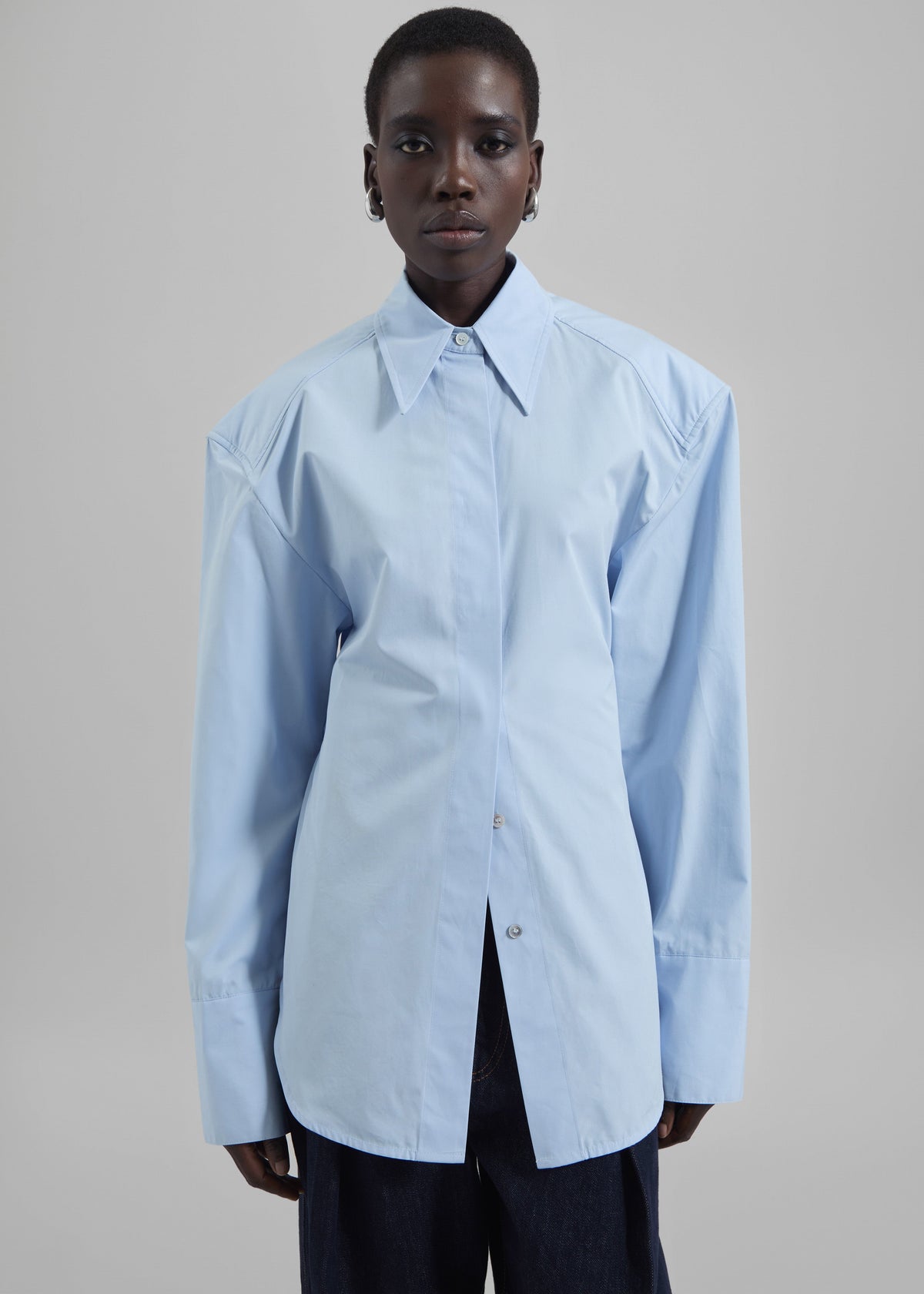 Bec Padded Shirt - Light Blue - 3