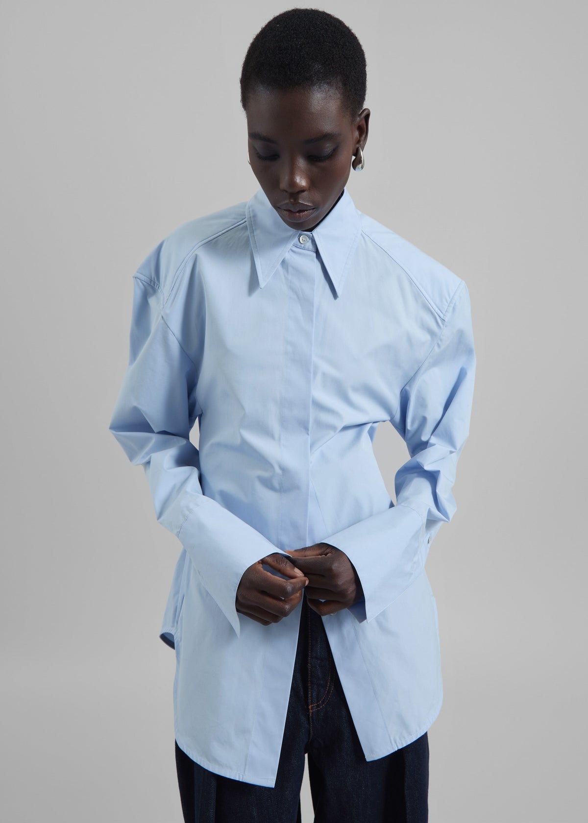 Bec Padded Shirt - Light Blue - 8