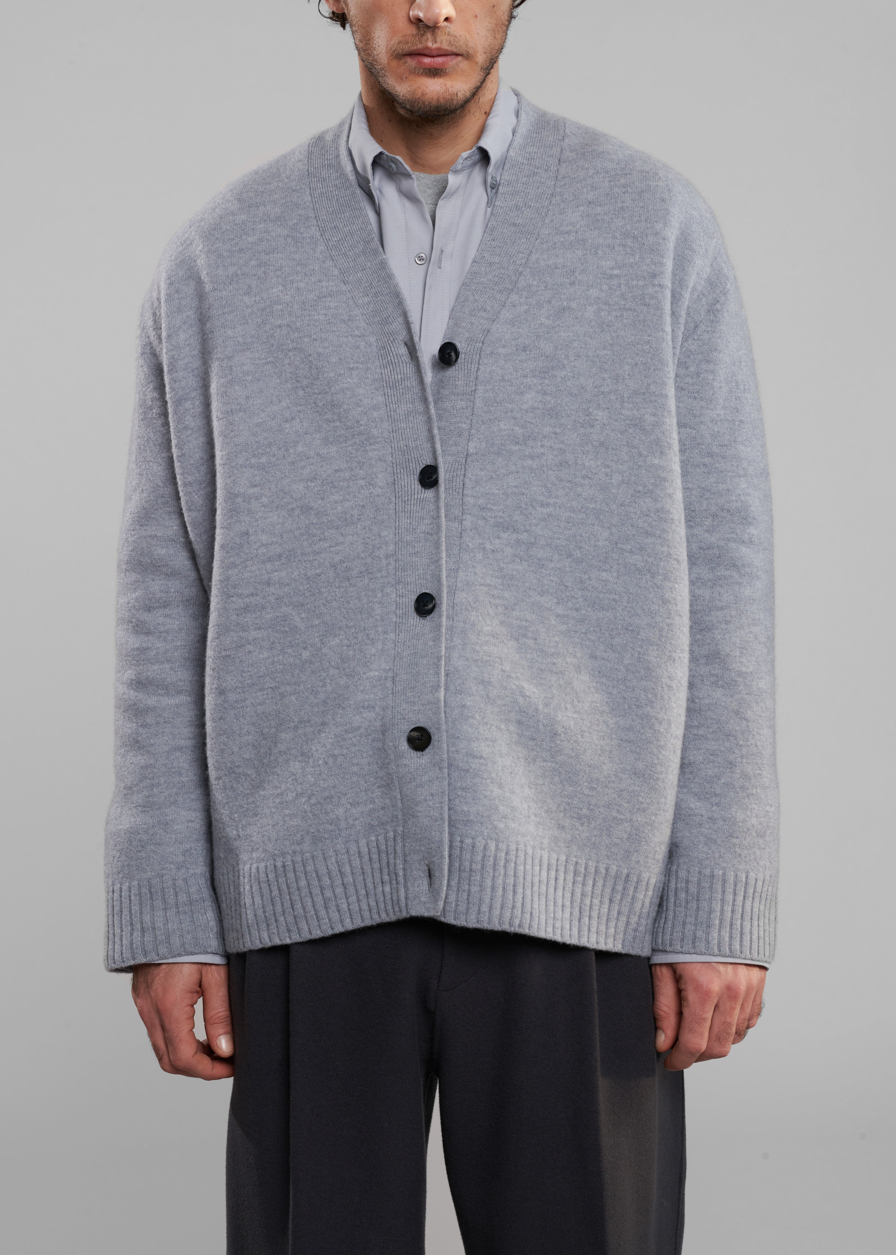 Beck Wool Cardigan - Light Grey - 4