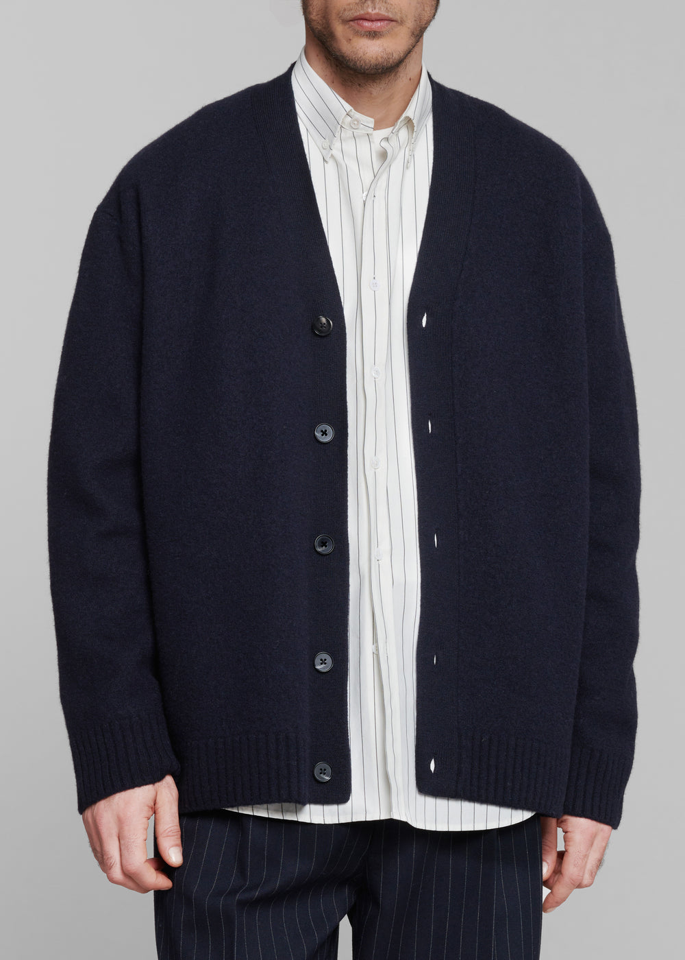 Beck Wool Cardigan - Navy - 1