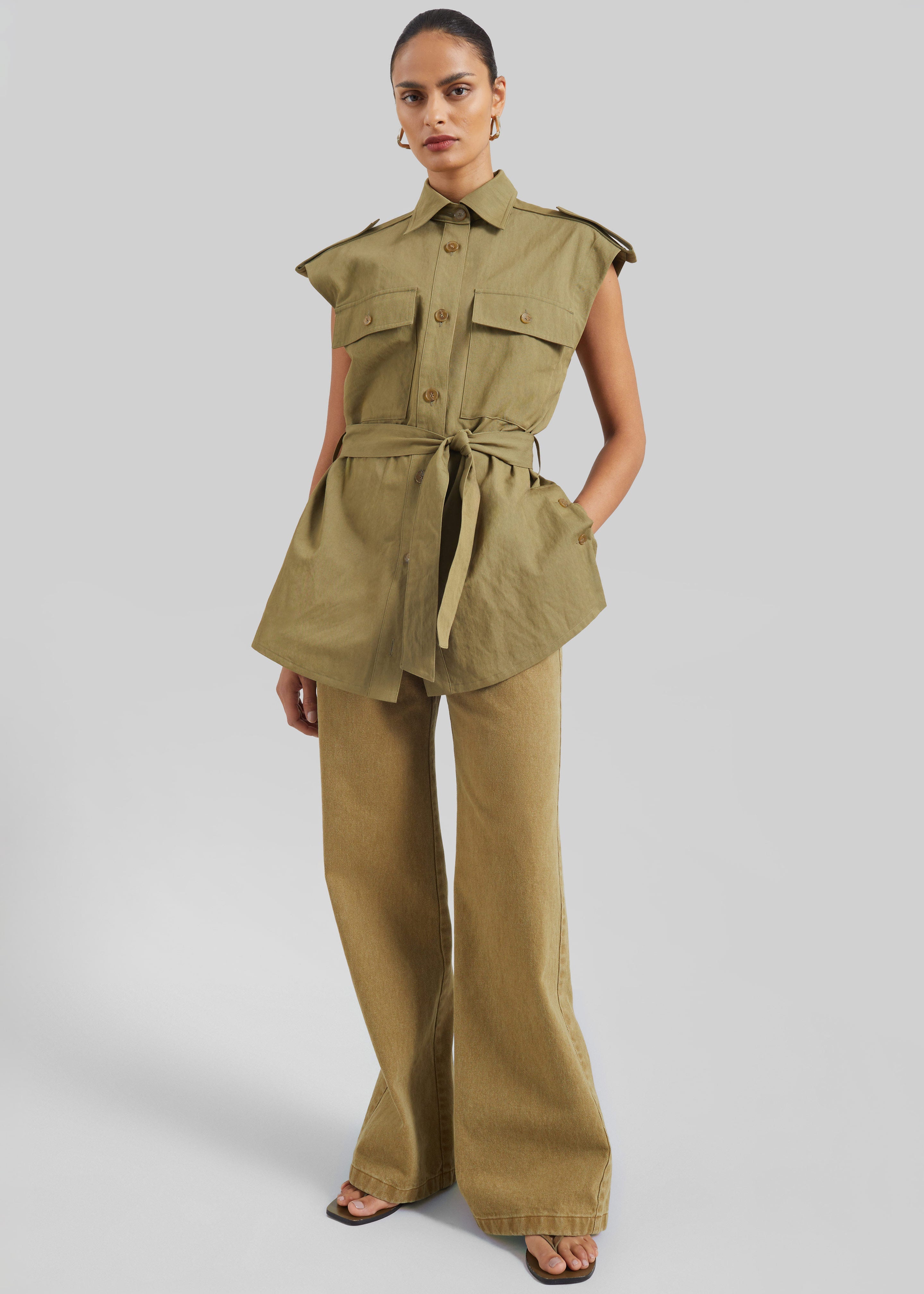 Beckett Straight Jeans - Olive Brown - 4