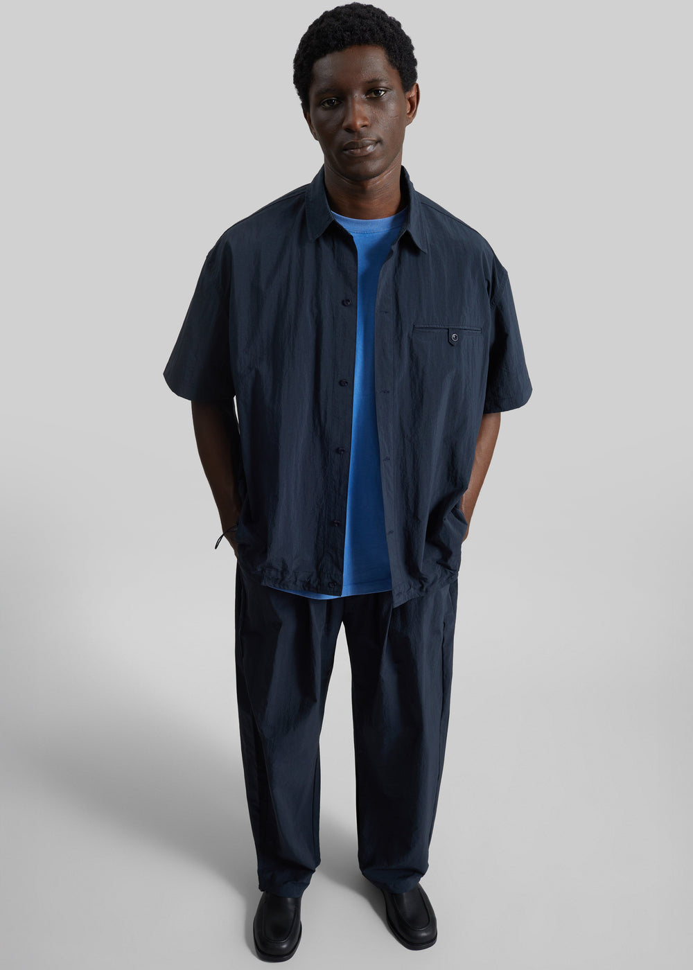 Belem Drawstring Shirt - Navy - 1