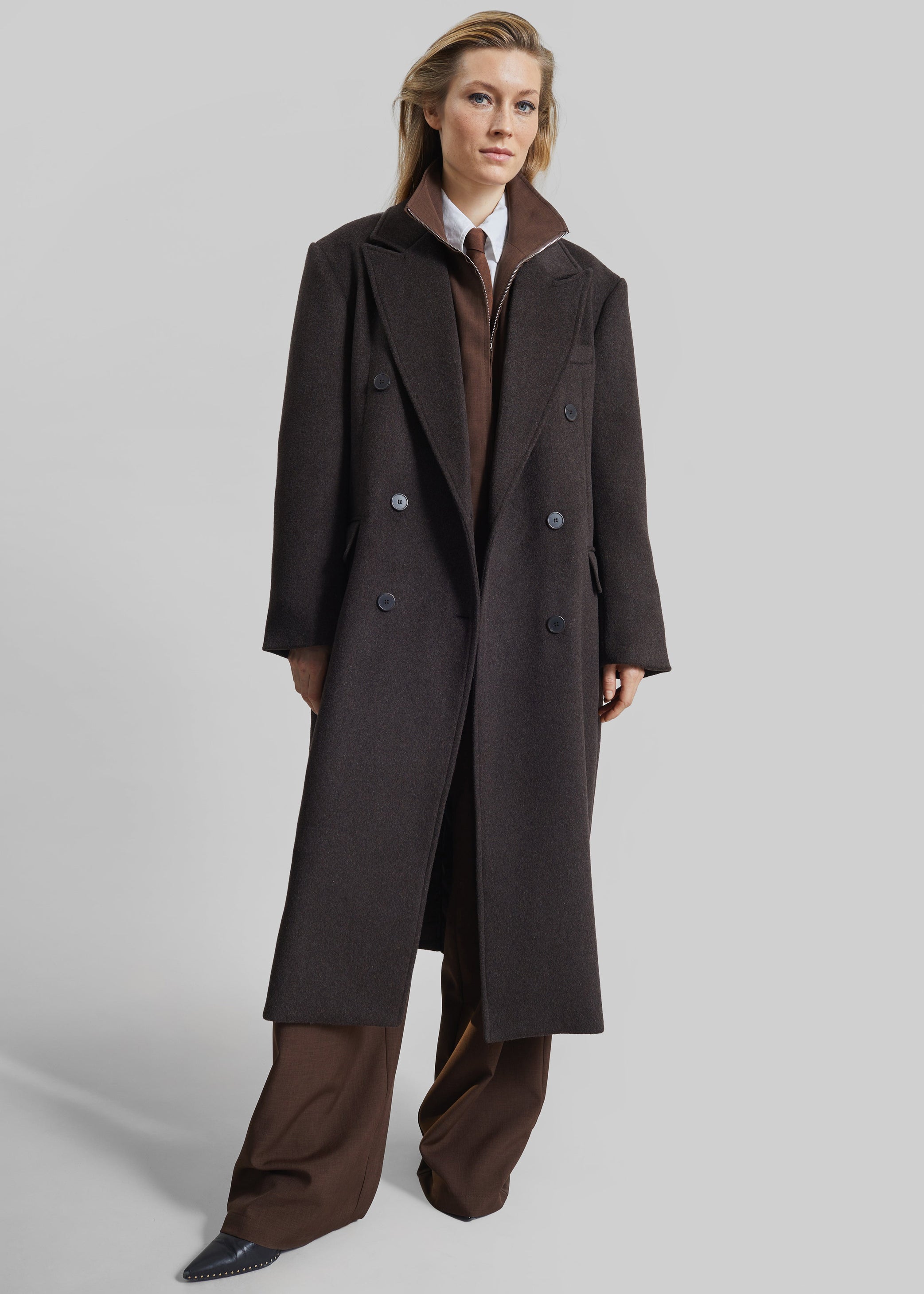 Shop the look image for Bellace Wool Coat - Brown