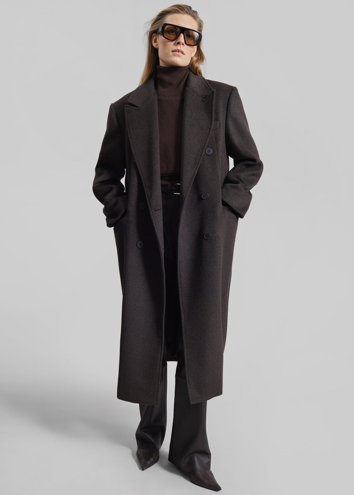 Bellace Wool Coat - Brown - 7