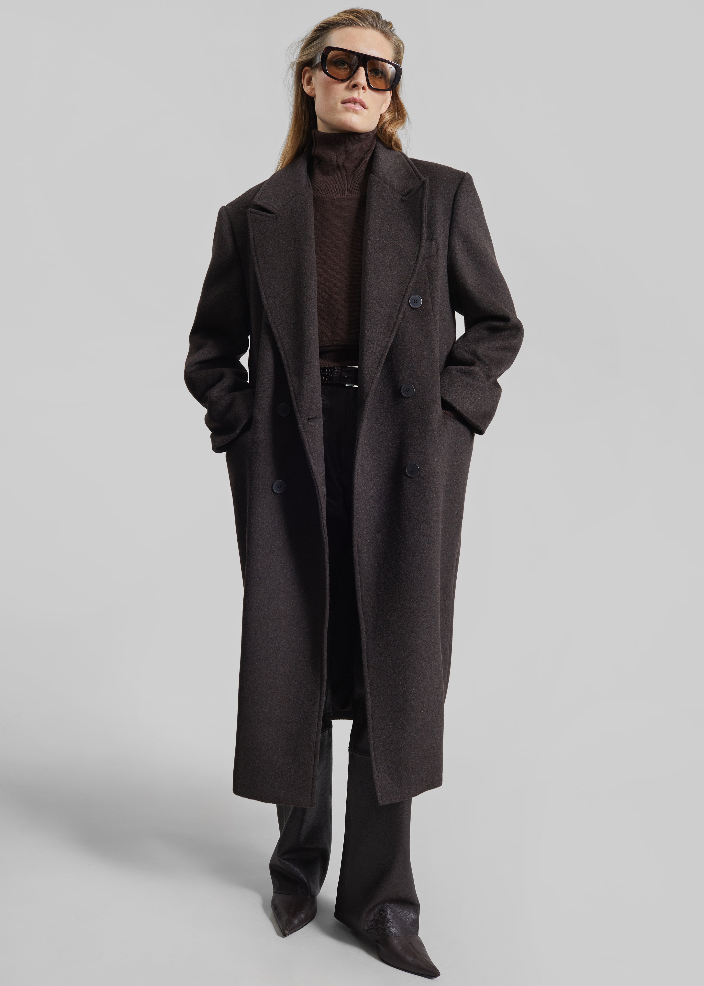 Bellace Wool Coat - Brown - 7