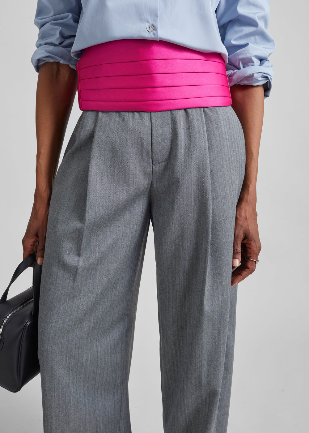 Bellano Satin Cummerbund Belt - Hot Pink - 1