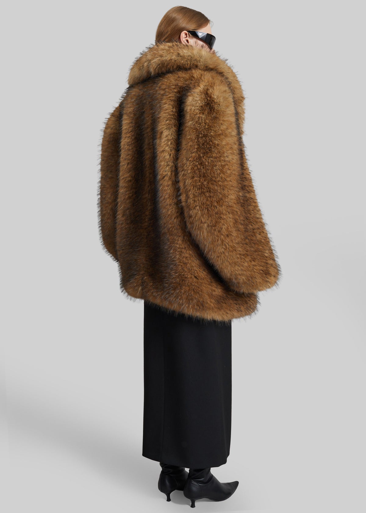 Belle Faux Fur Short Coat - Brown