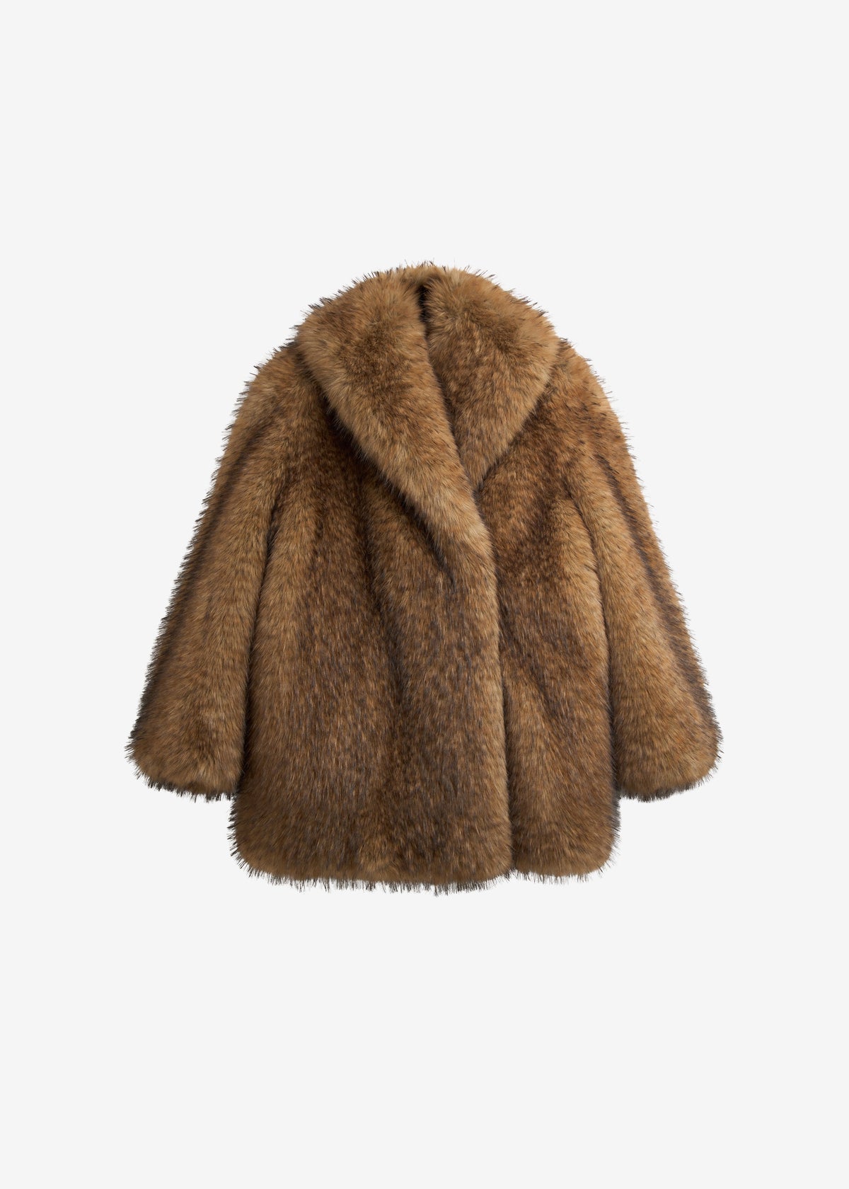 Belle Faux Fur Short Coat - Brown