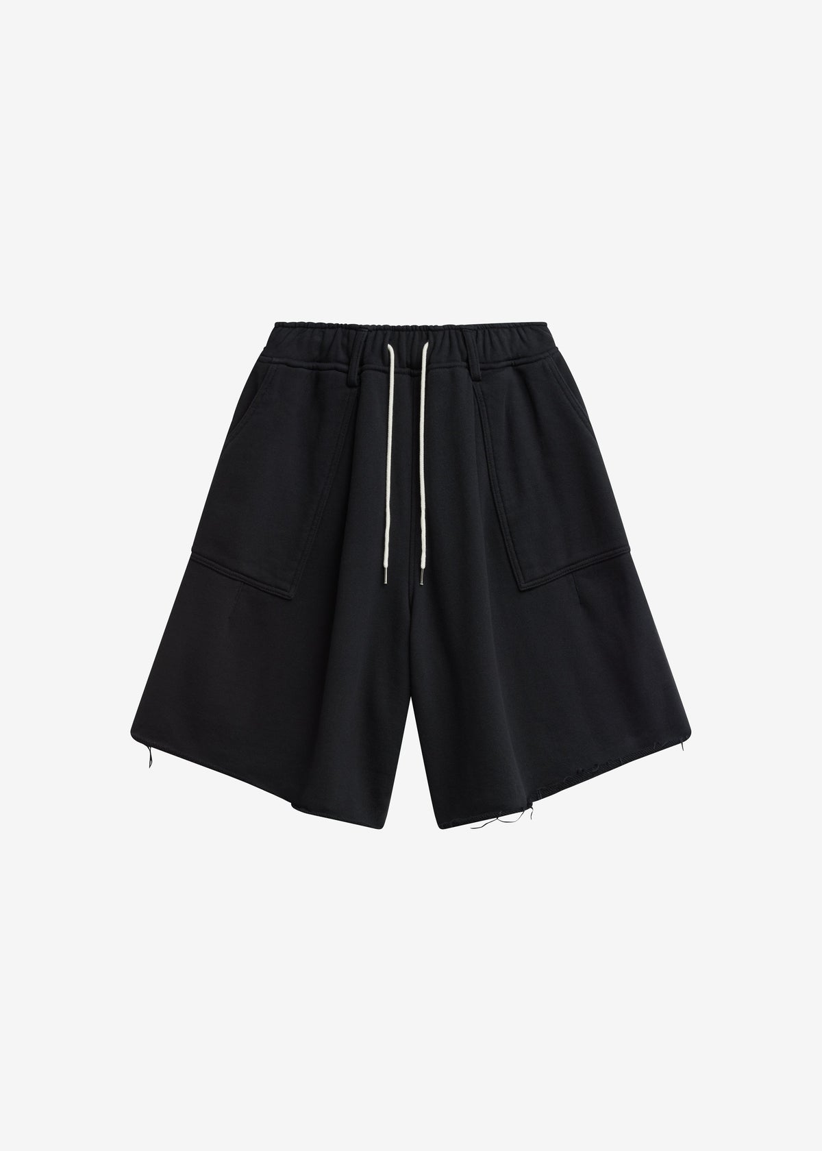 Bellino Raw Hem Sweatshorts - Black - 7