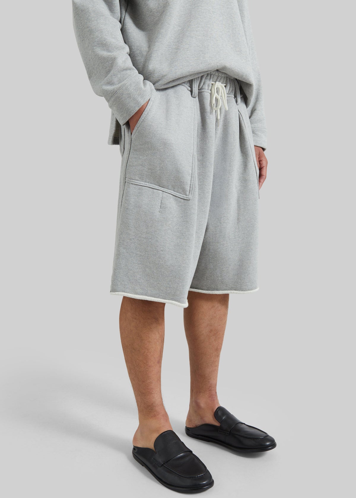 Bellino Raw Hem Sweatshorts - Grey - 1