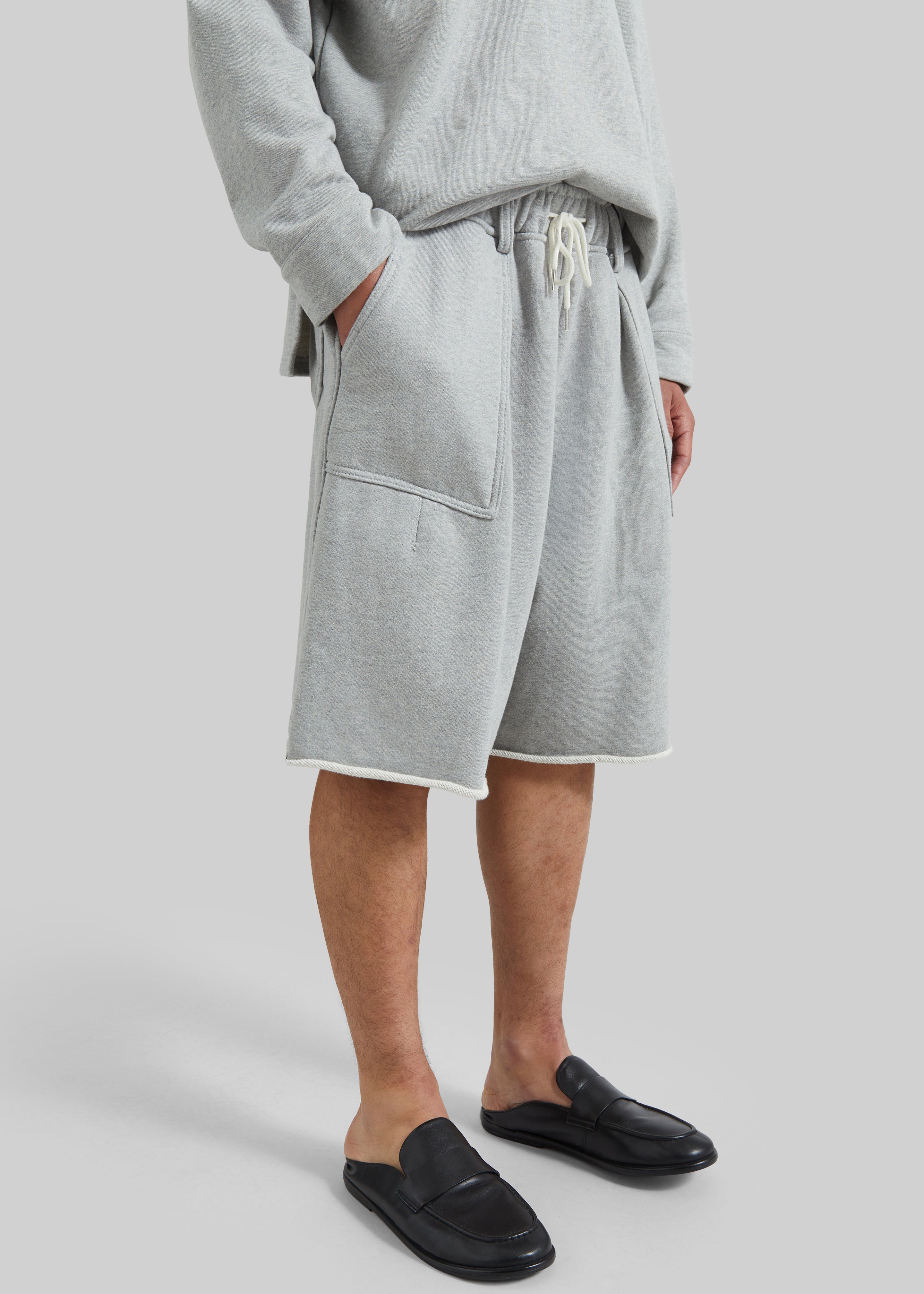 Bellino Raw Hem Sweatshorts - Grey - 1