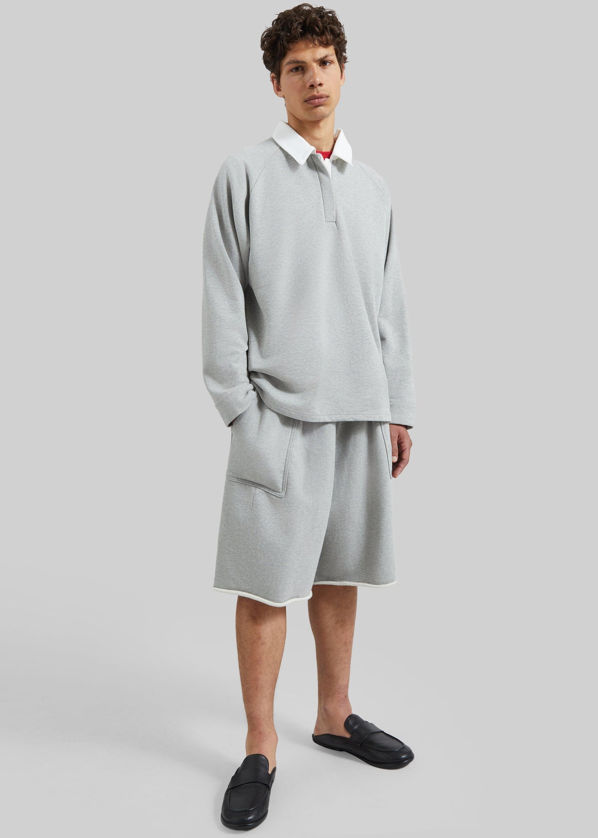 Bellino Raw Hem Sweatshorts - Grey - 4