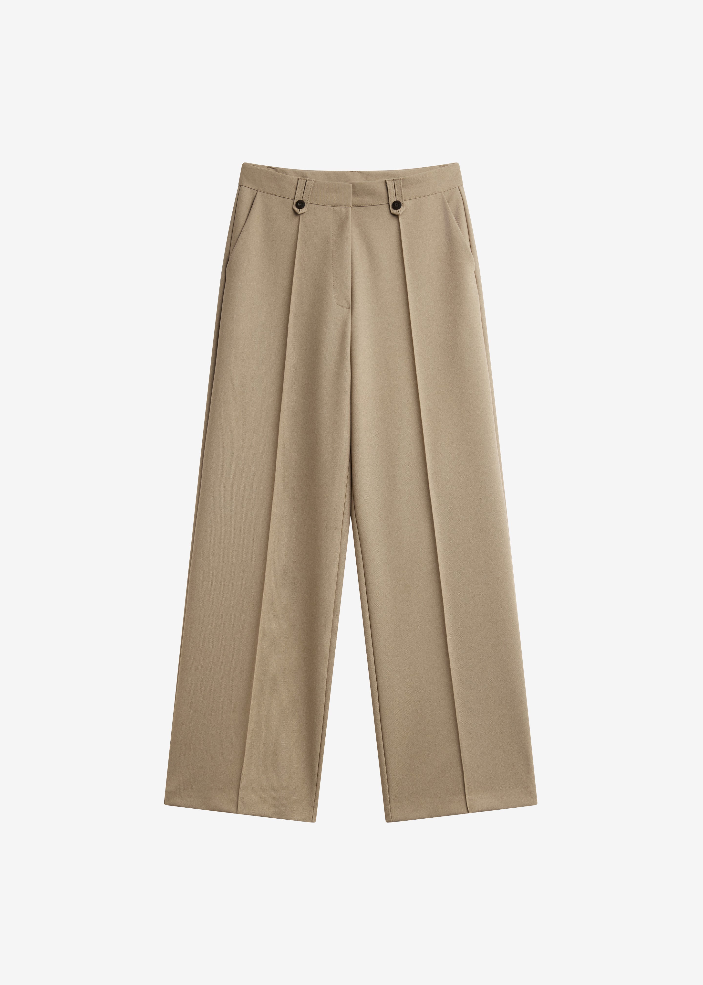 Pantalon droit Belliva à couture sur le devant - Camel - 7