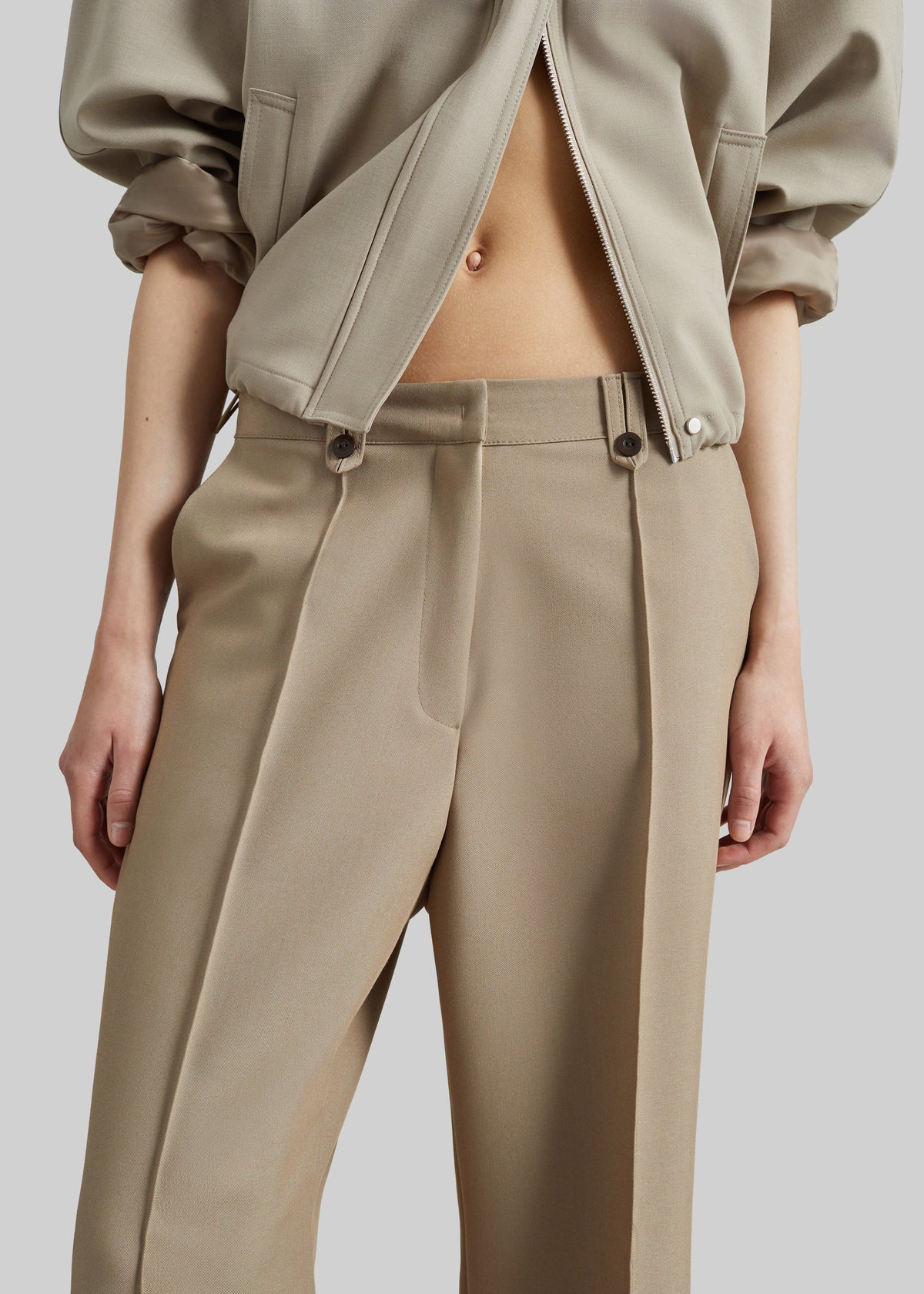Pantalon droit Belliva à couture sur le devant - Camel - 4